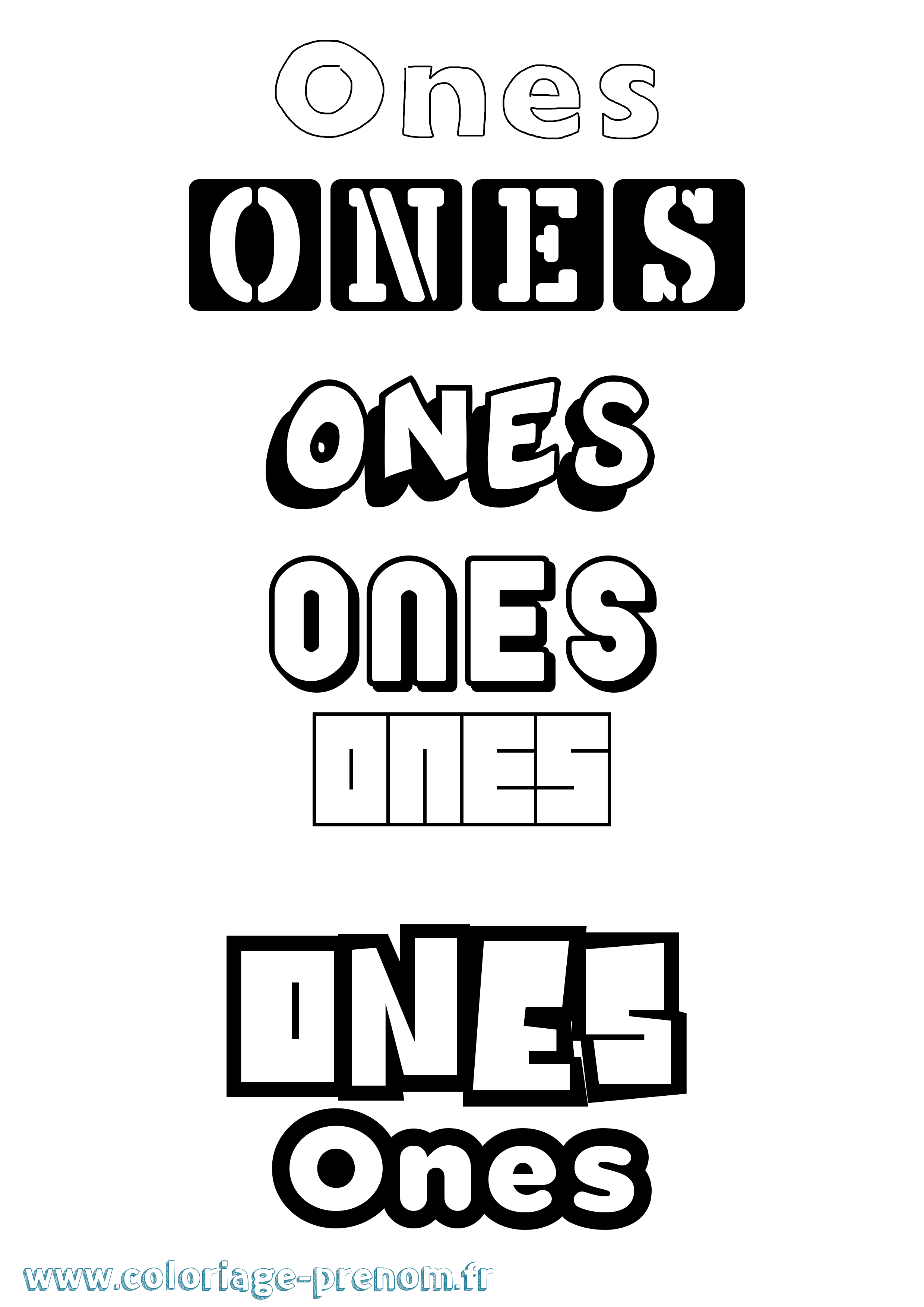 Coloriage Ones Simple Coloriage prénom Ones Simple