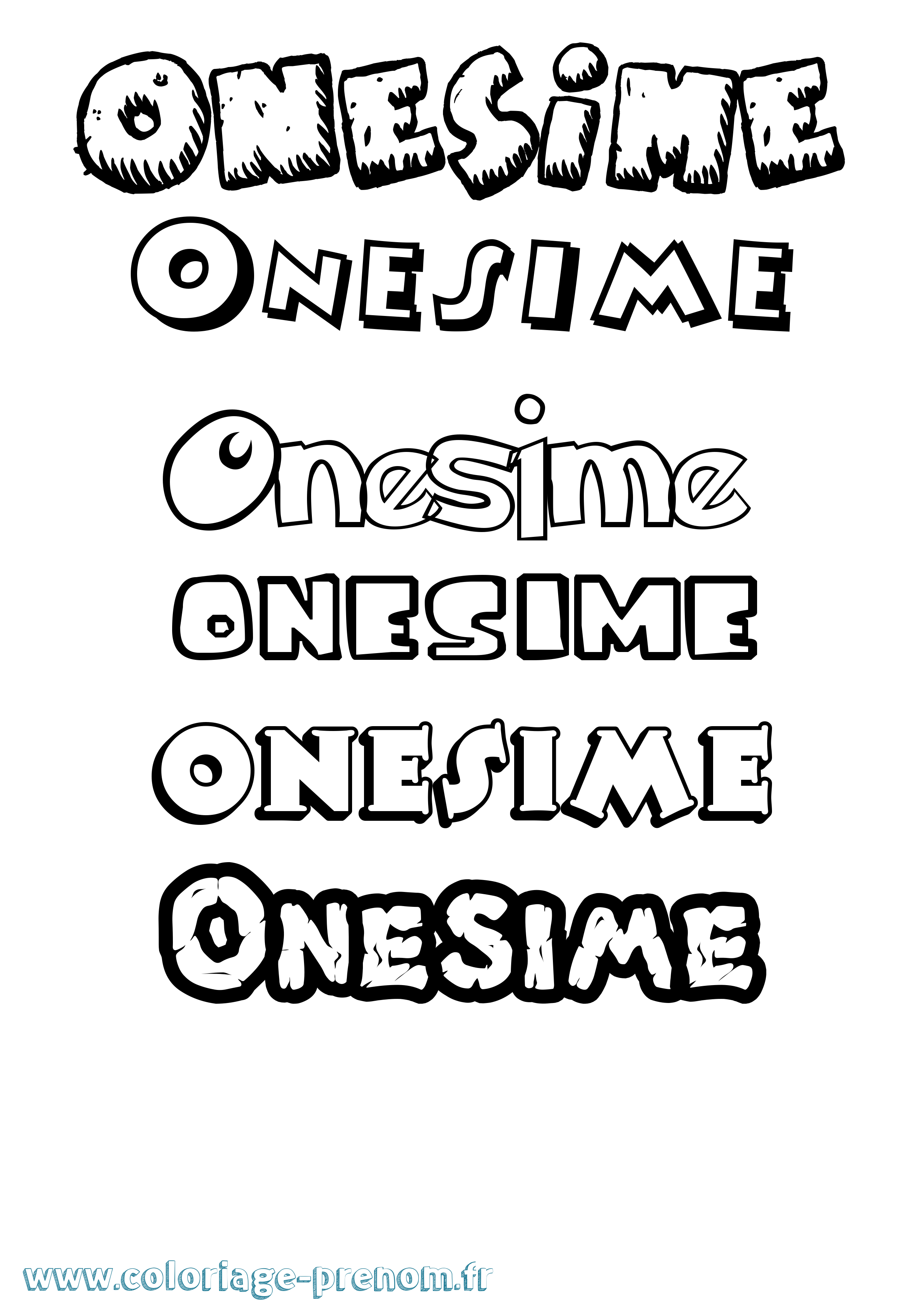 Coloriage Onesime Dessin Animé Coloriage prénom Onesime Dessin Animé