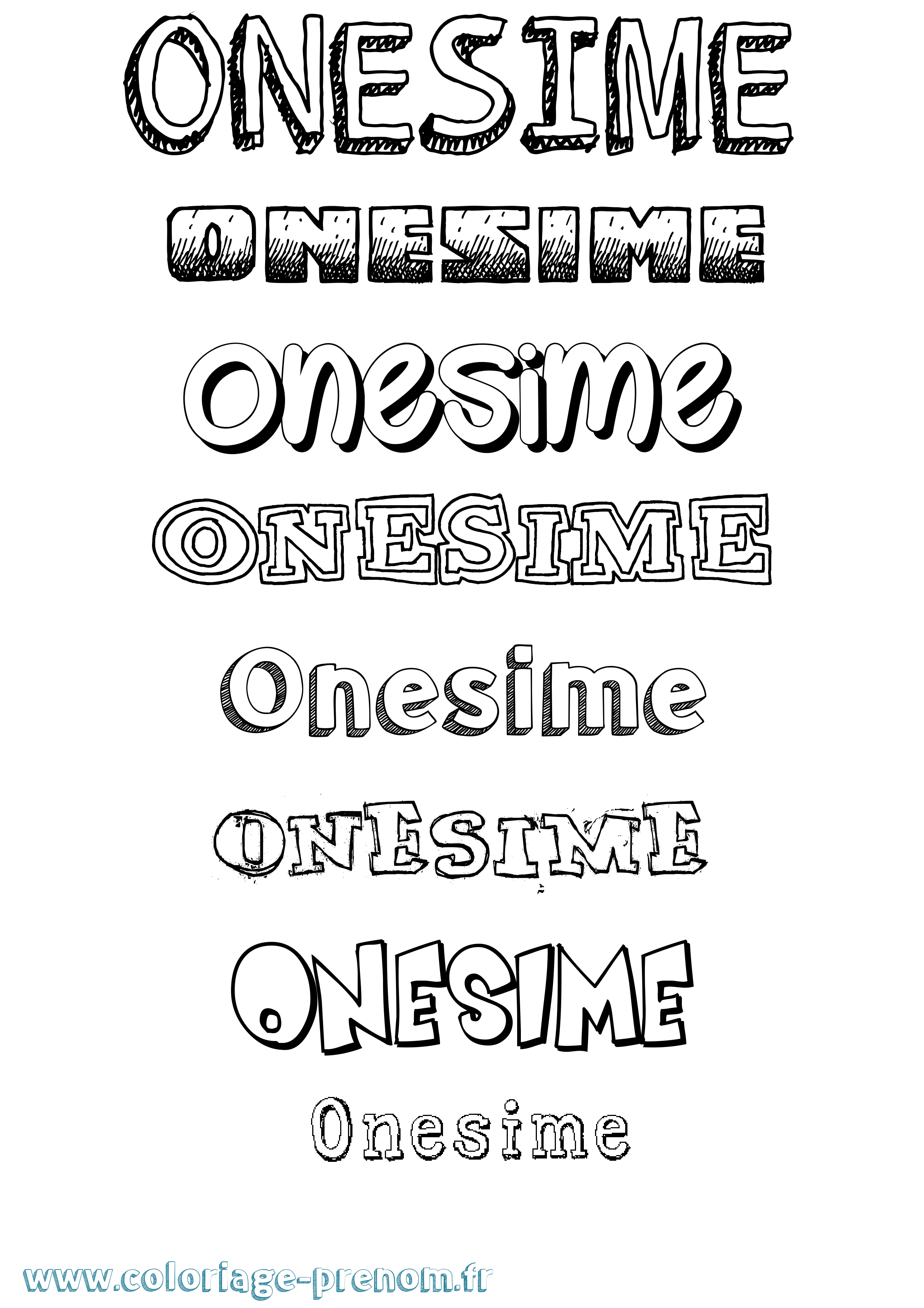 Coloriage Onesime Dessiné Coloriage prénom Onesime Dessiné