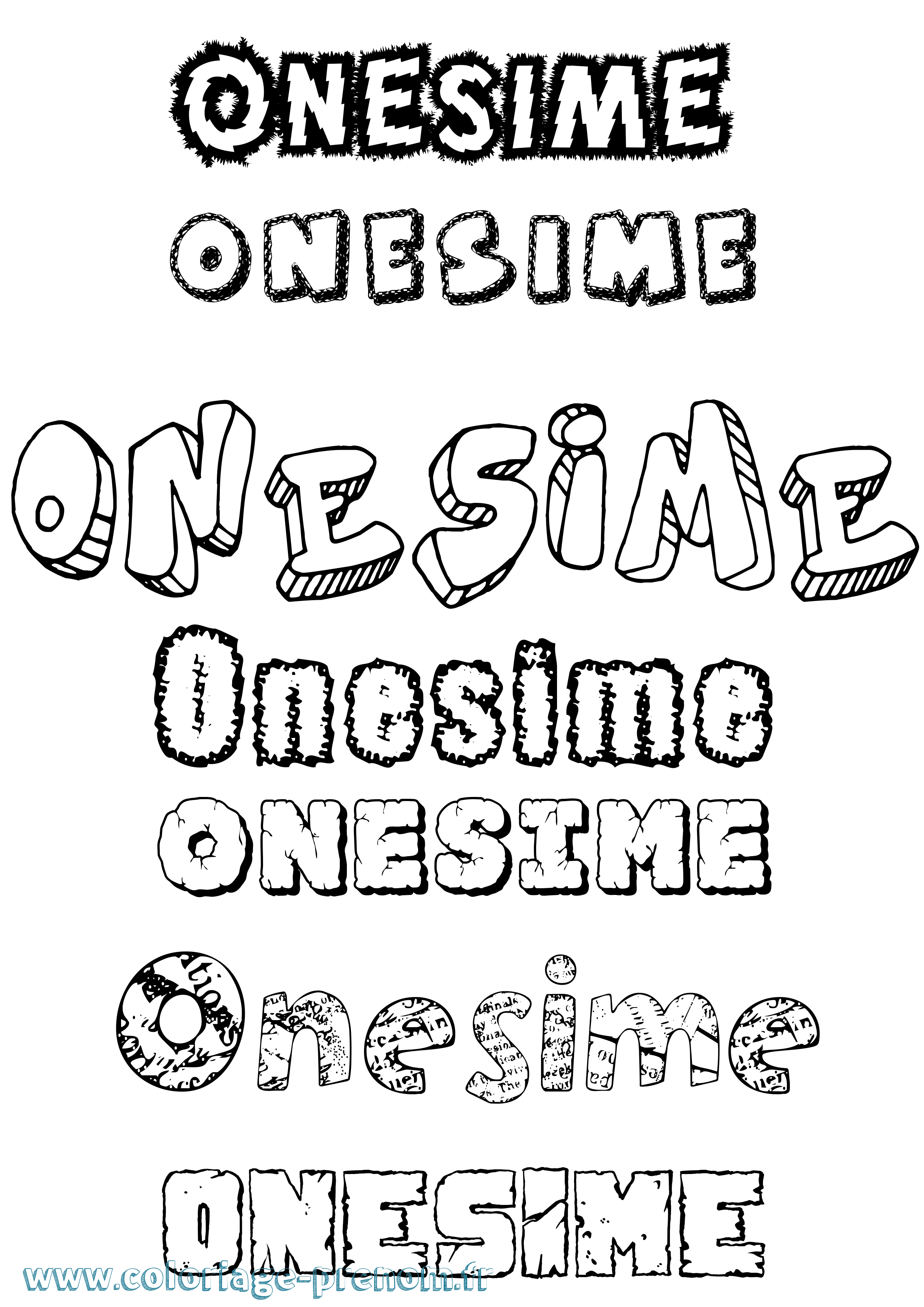 Coloriage Onesime Destructuré Coloriage prénom Onesime Destructuré