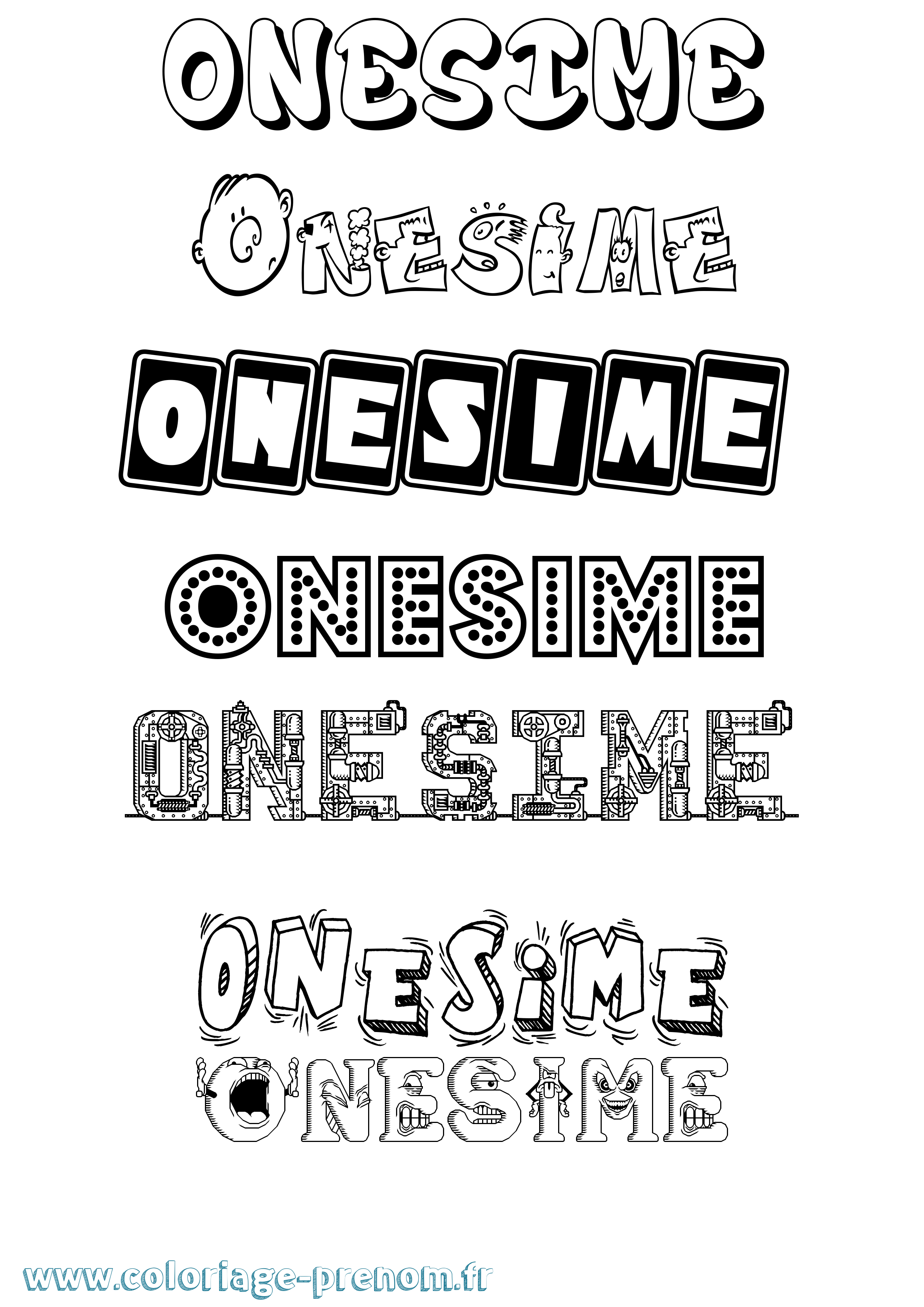 Coloriage Onesime Fun Coloriage prénom Onesime Fun