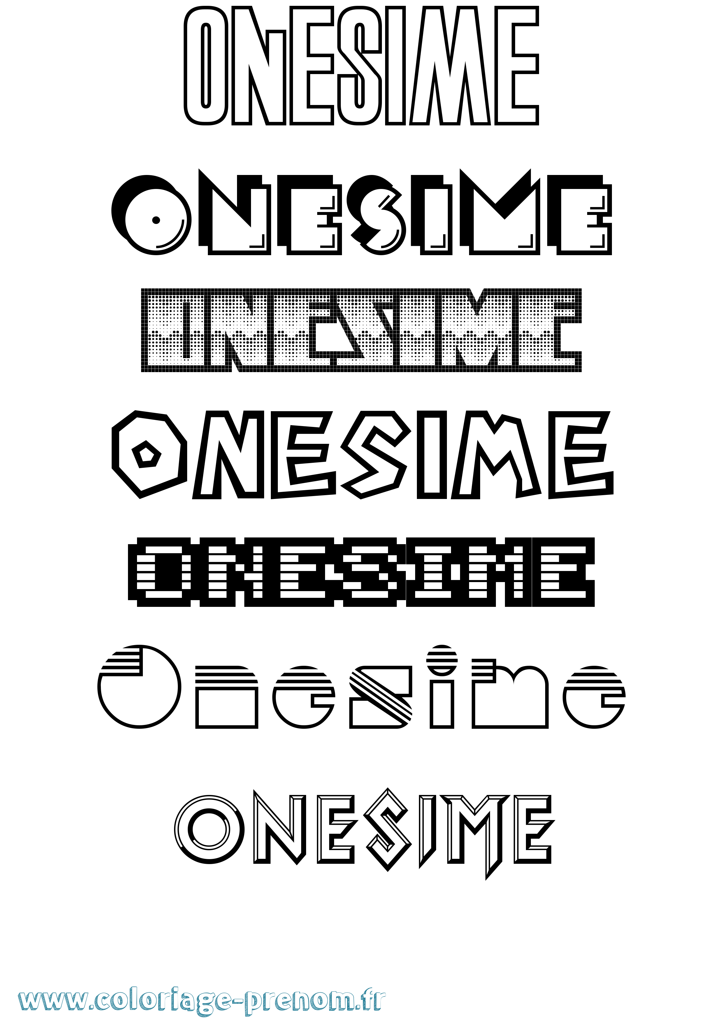 Coloriage Onesime Jeux Vidéos Coloriage prénom Onesime Jeux Vidéos