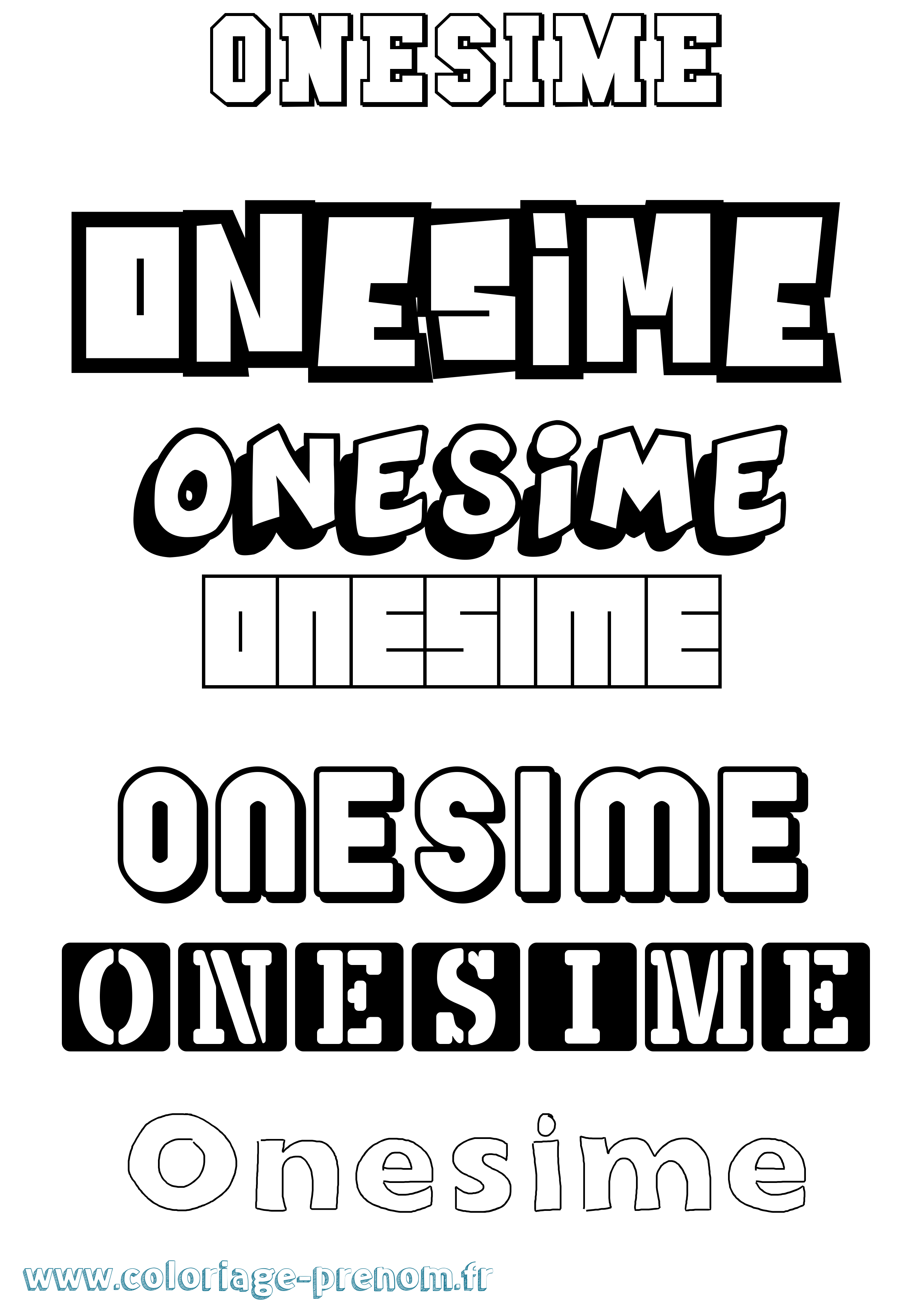 Coloriage Onesime Simple Coloriage prénom Onesime Simple