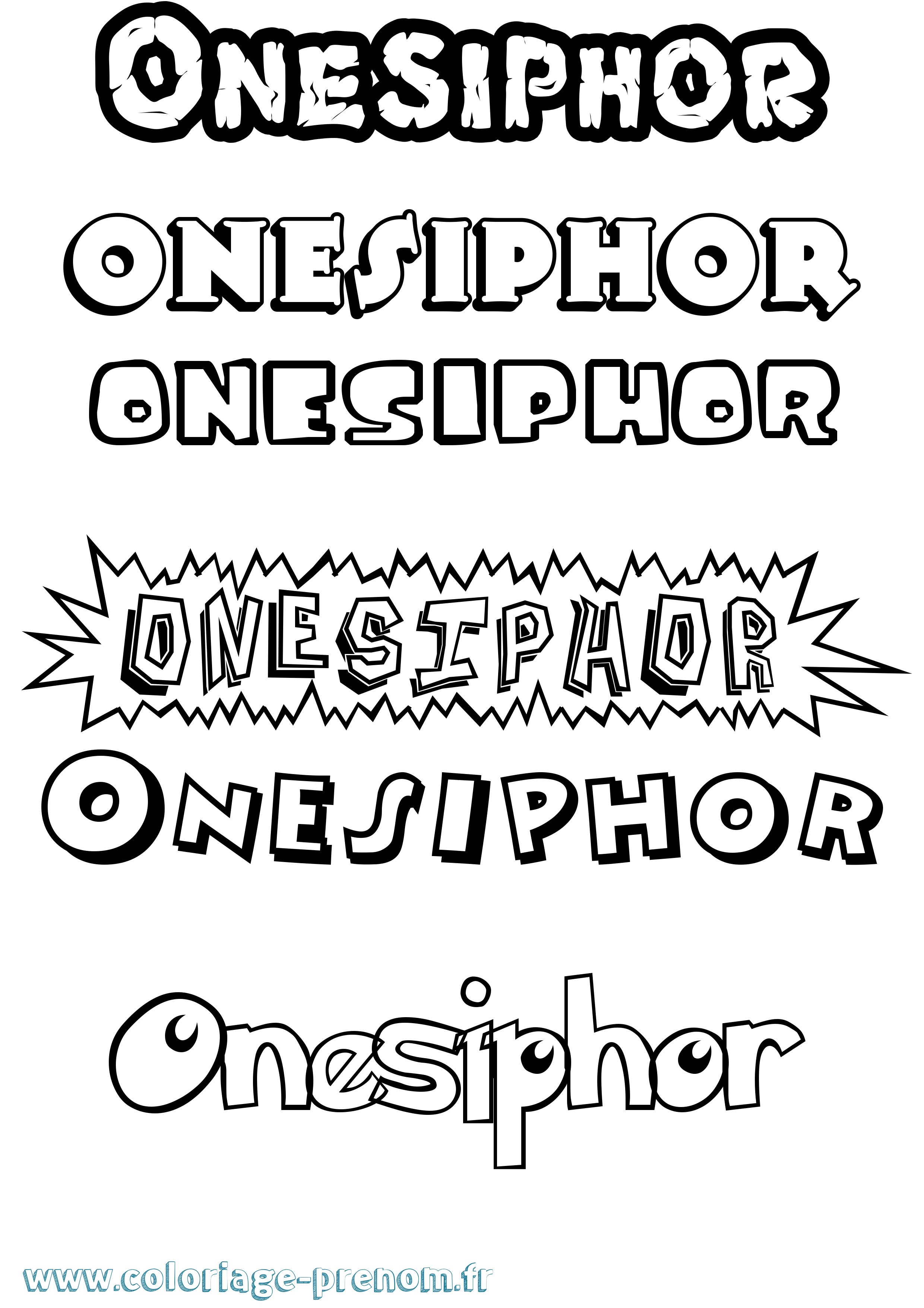 Coloriage Onesiphor Dessin Animé Coloriage prénom Onesiphor Dessin Animé