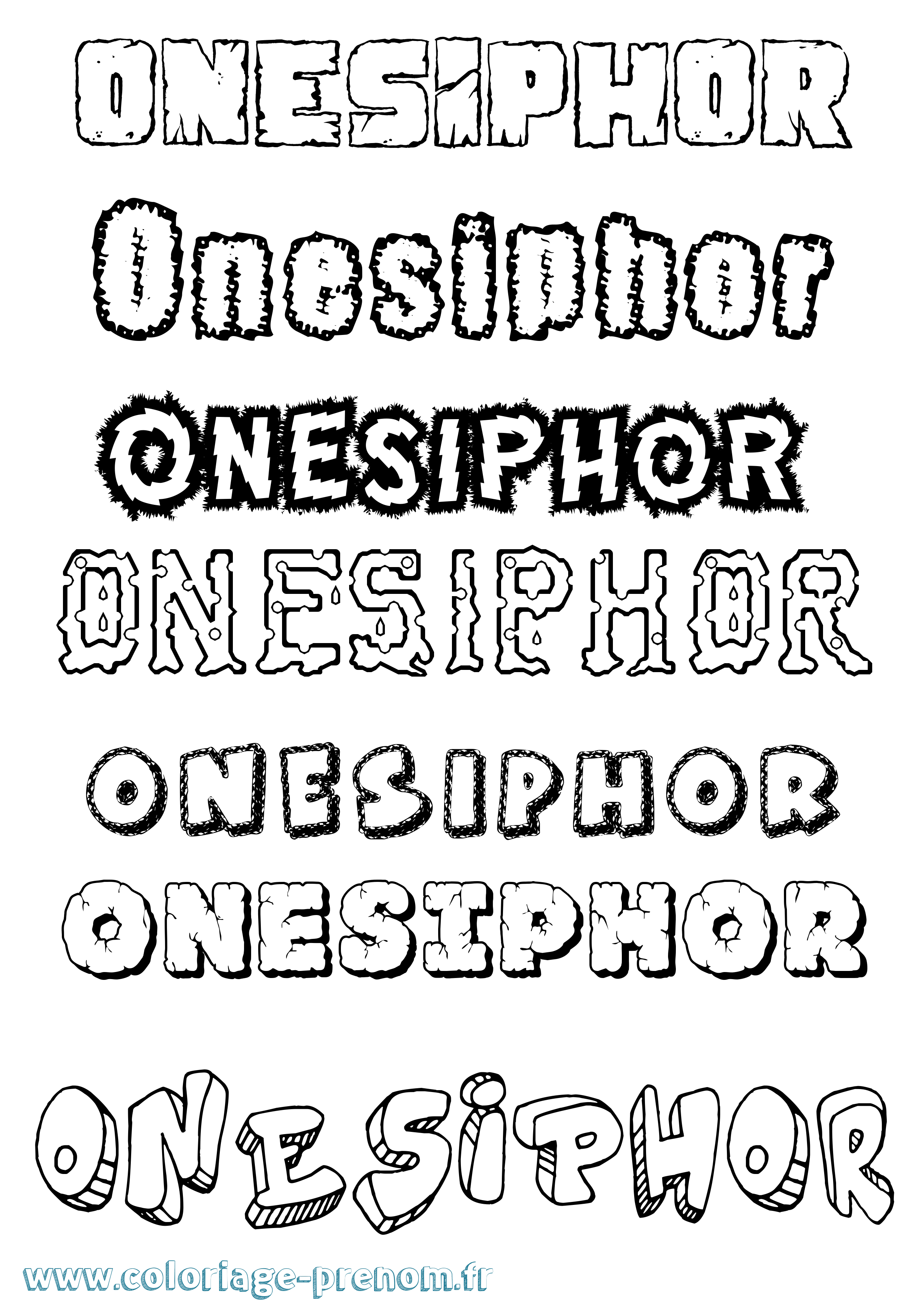 Coloriage Onesiphor Destructuré Coloriage prénom Onesiphor Destructuré
