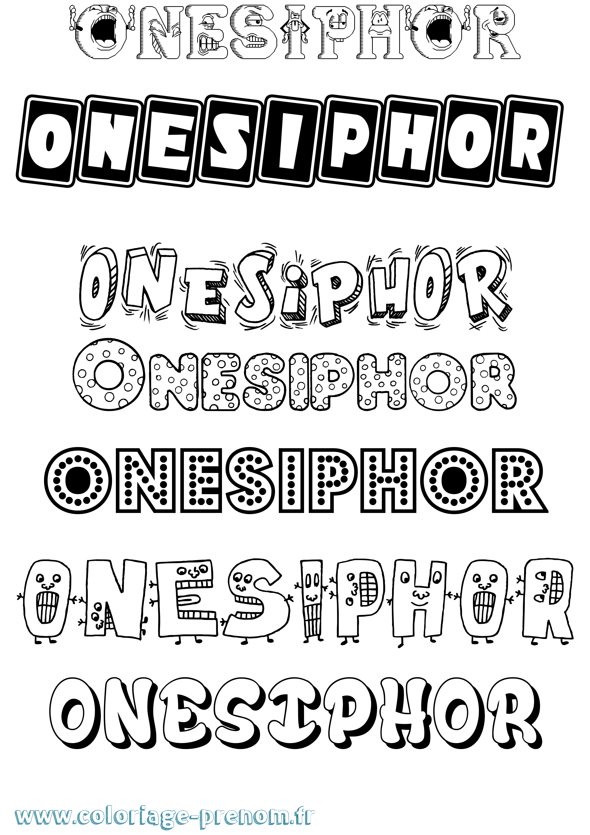 Coloriage Onesiphor Fun Coloriage prénom Onesiphor Fun