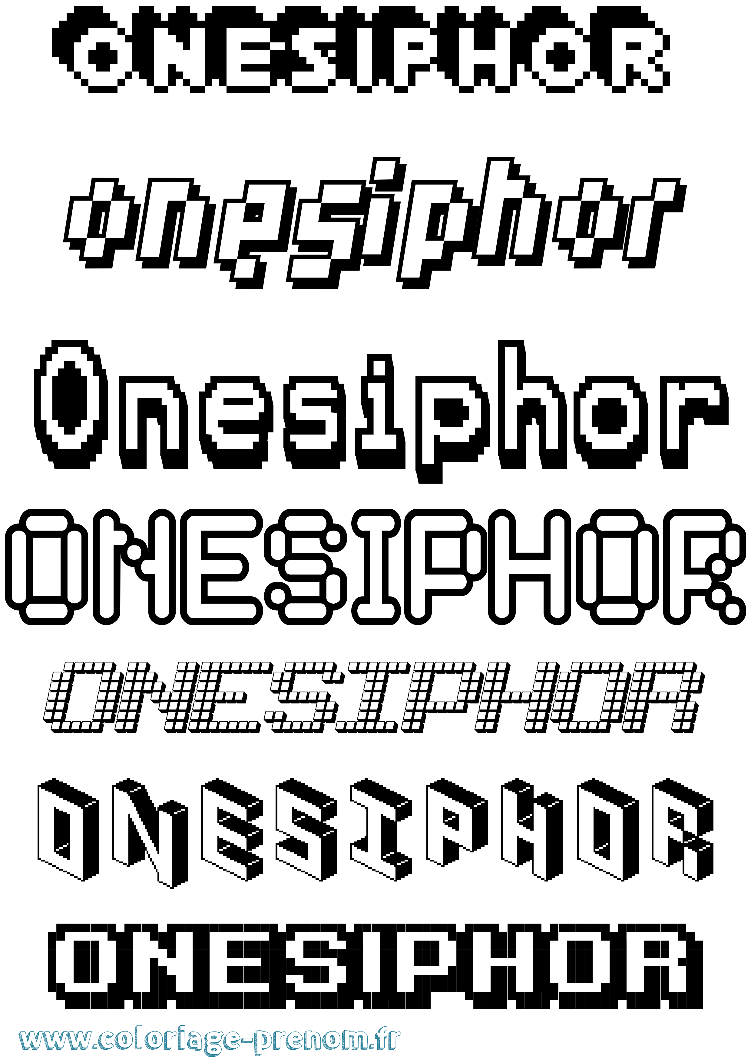 Coloriage Onesiphor Pixel Coloriage prénom Onesiphor Pixel