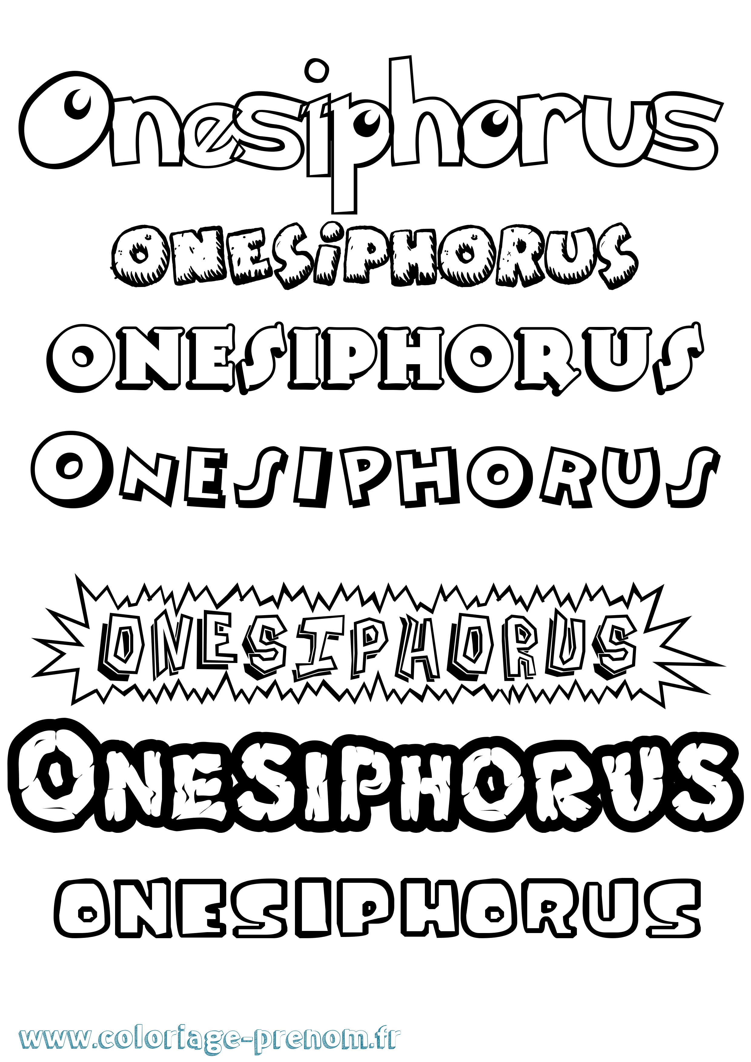 Coloriage Onesiphorus Dessin Animé Coloriage prénom Onesiphorus Dessin Animé