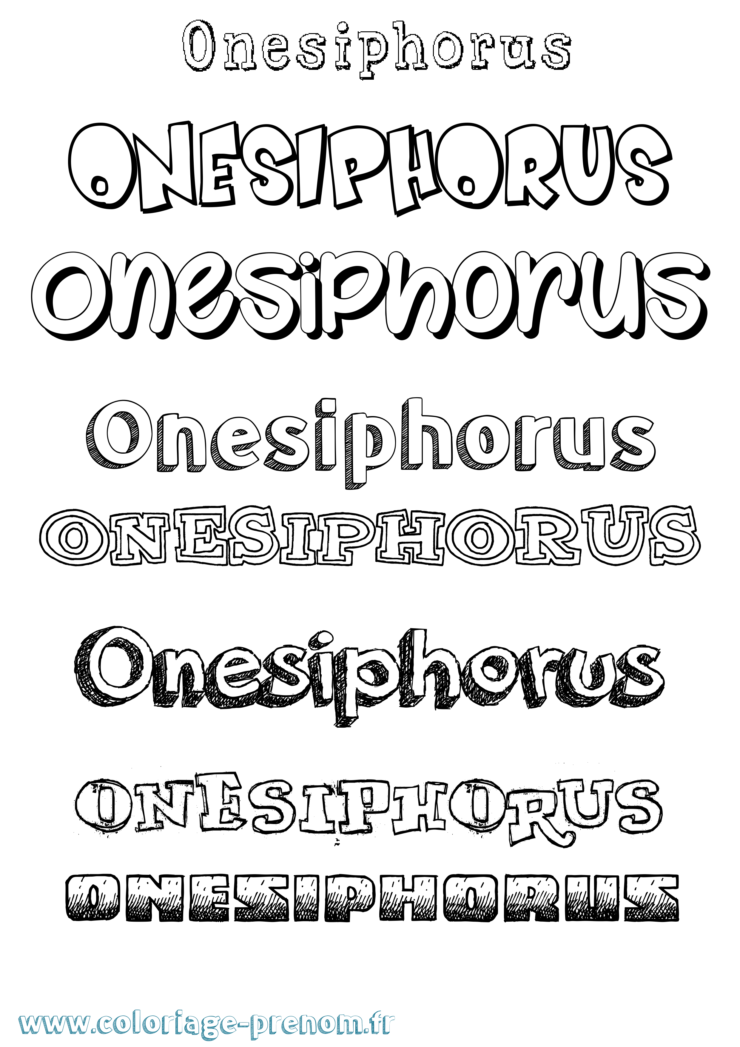 Coloriage Onesiphorus Dessiné Coloriage prénom Onesiphorus Dessiné