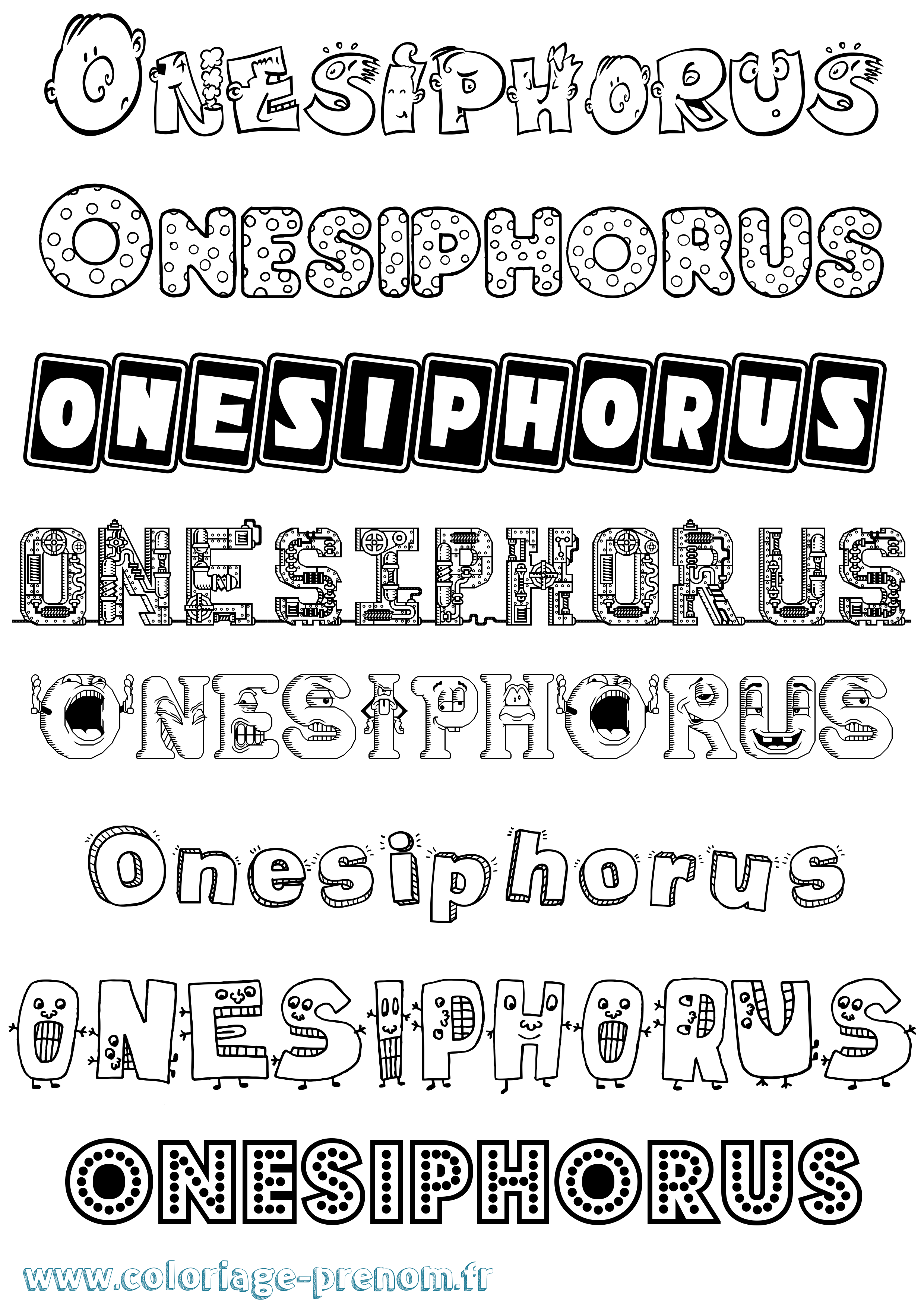Coloriage Onesiphorus Fun Coloriage prénom Onesiphorus Fun