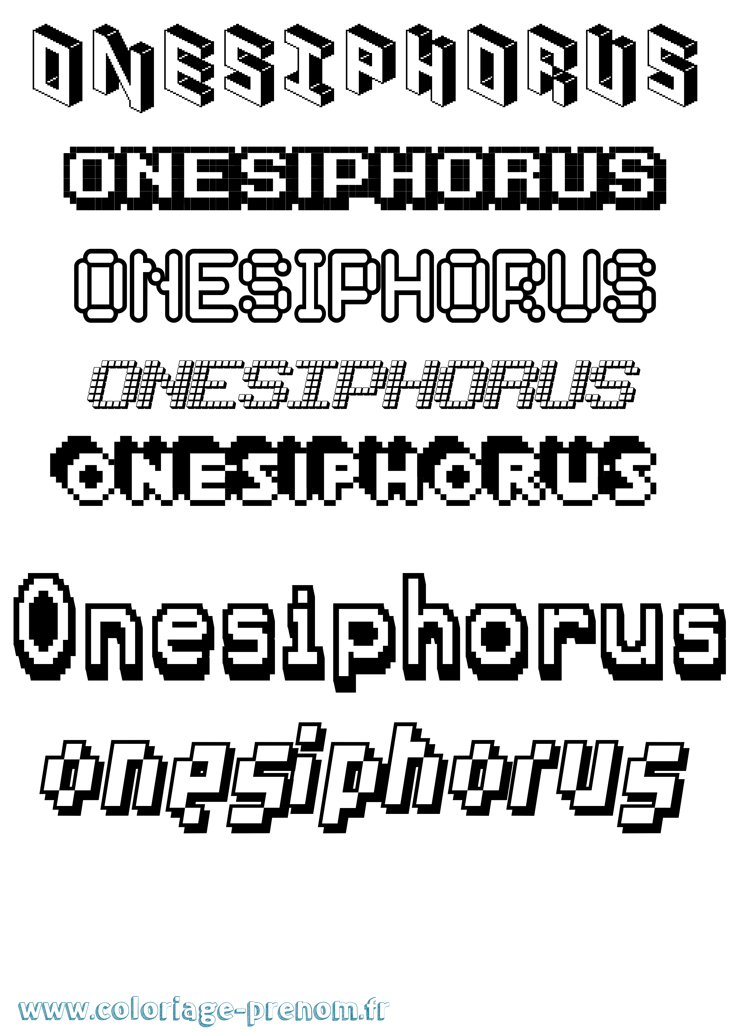 Coloriage Onesiphorus Pixel Coloriage prénom Onesiphorus Pixel