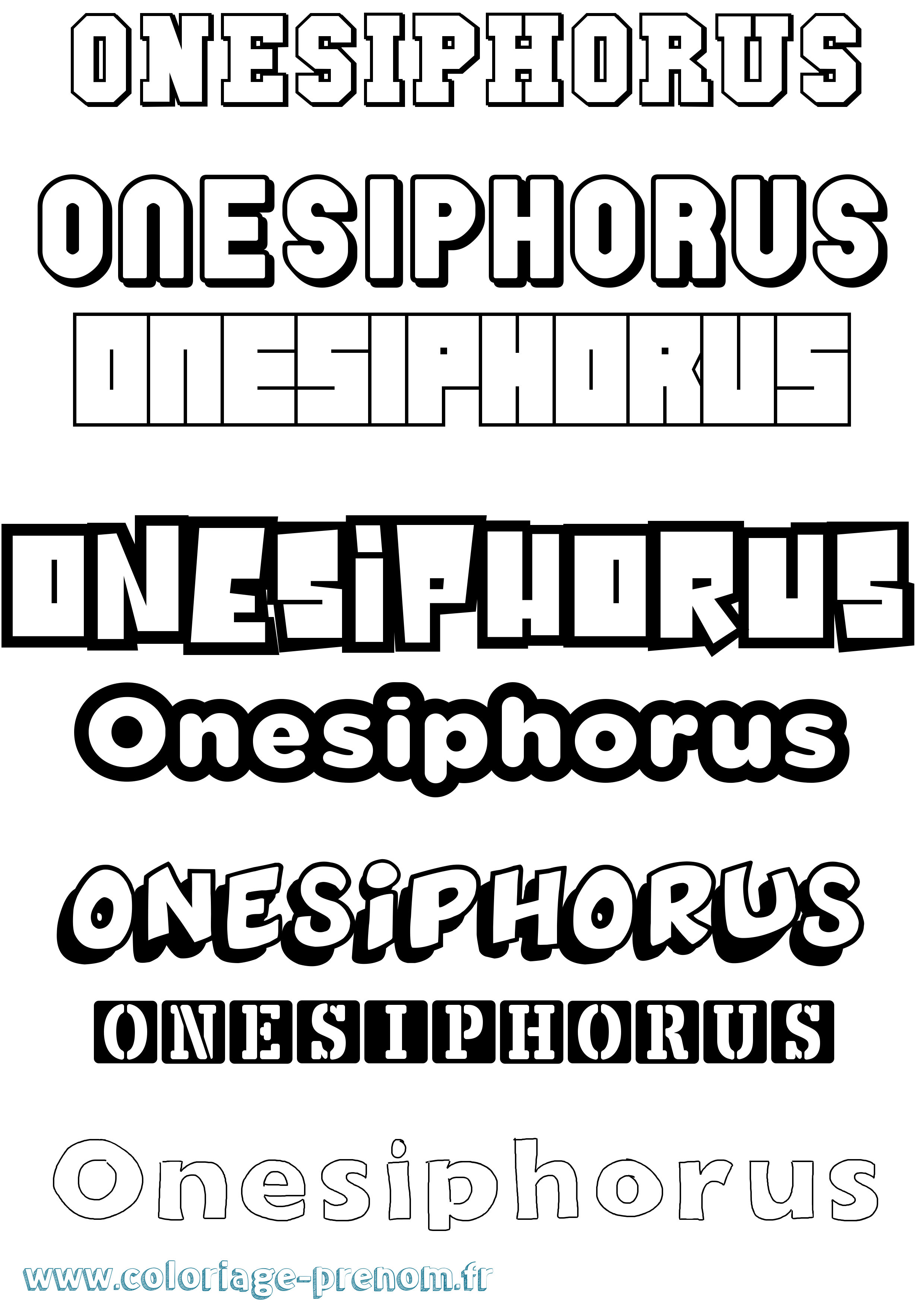Coloriage Onesiphorus Simple Coloriage prénom Onesiphorus Simple