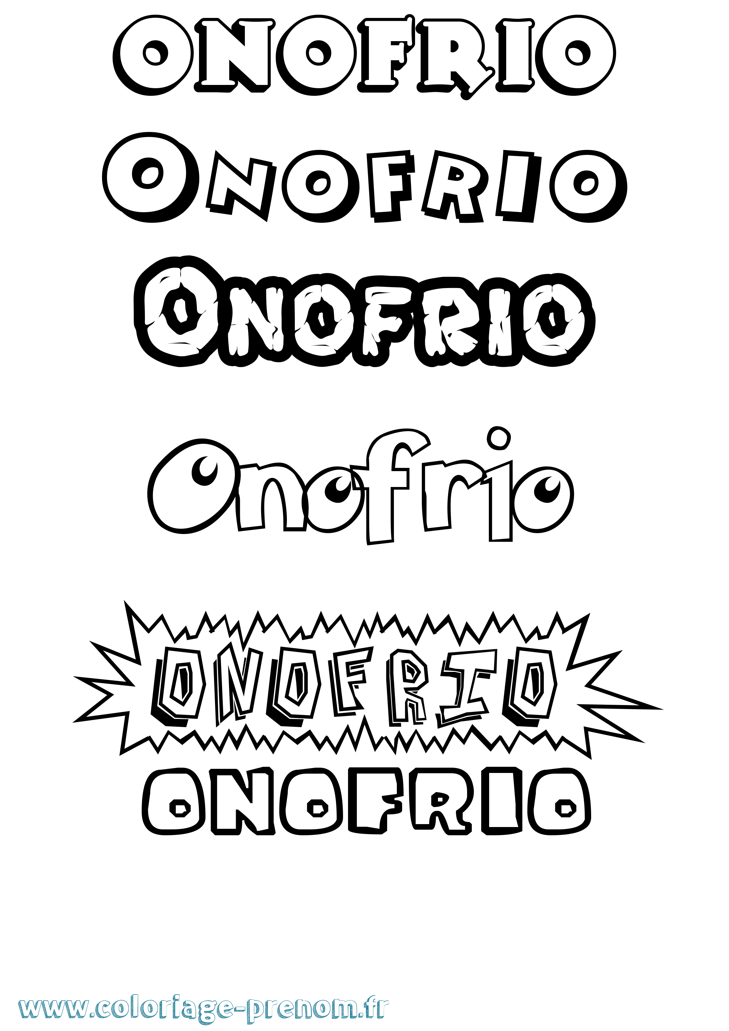 Coloriage Onofrio Dessin Animé Coloriage prénom Onofrio Dessin Animé