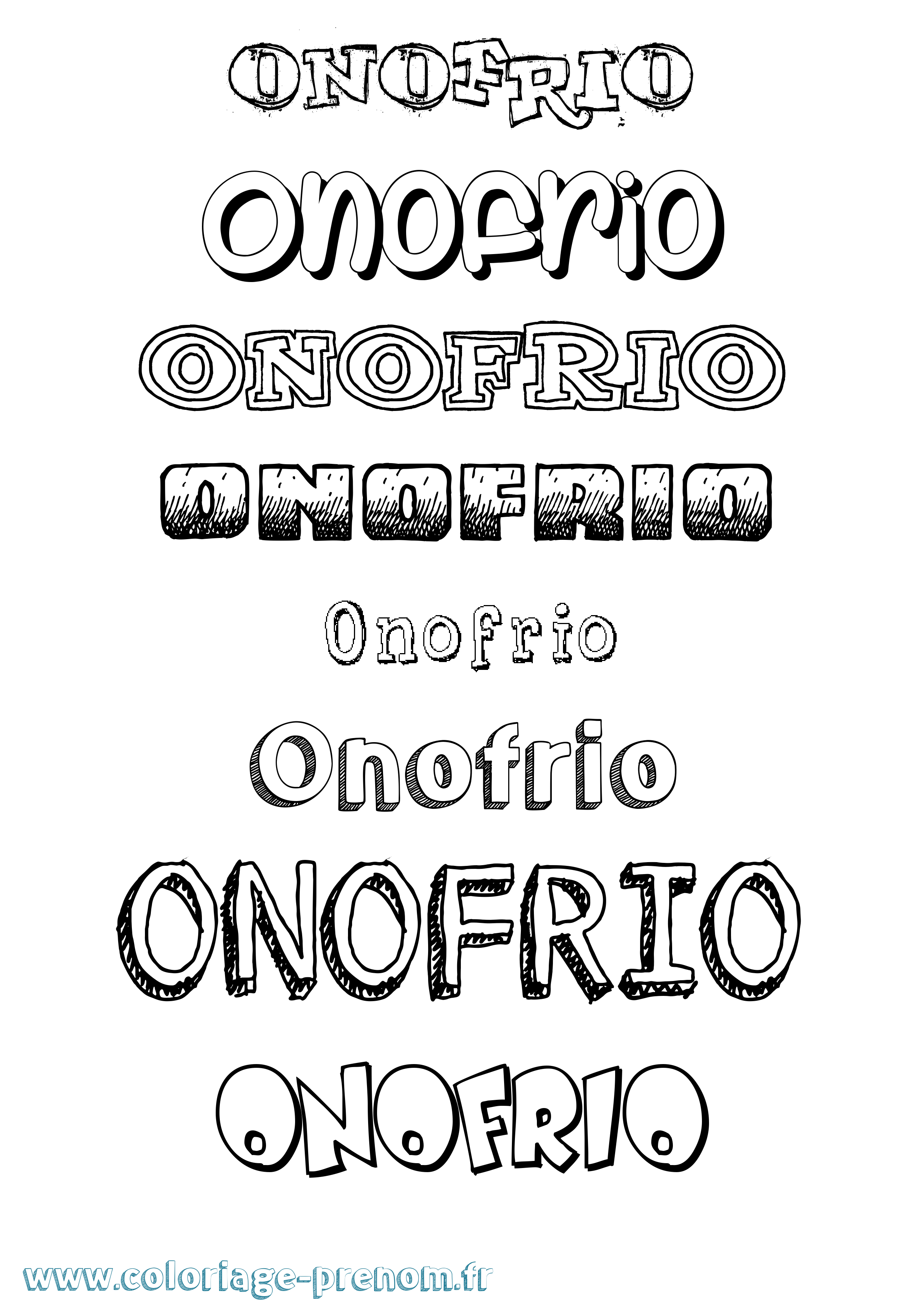 Coloriage Onofrio Dessiné Coloriage prénom Onofrio Dessiné