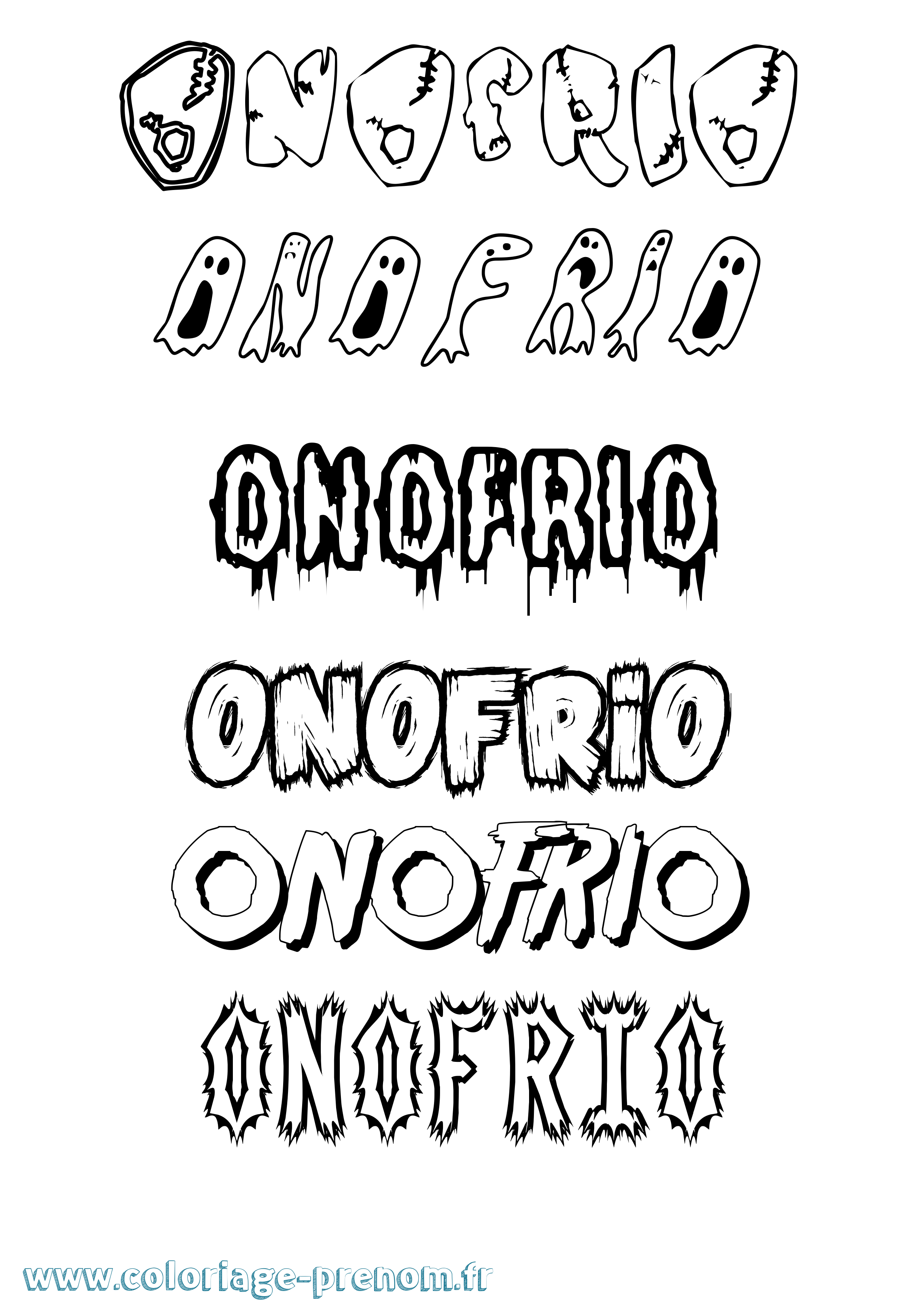 Coloriage Onofrio Frisson Coloriage prénom Onofrio Frisson