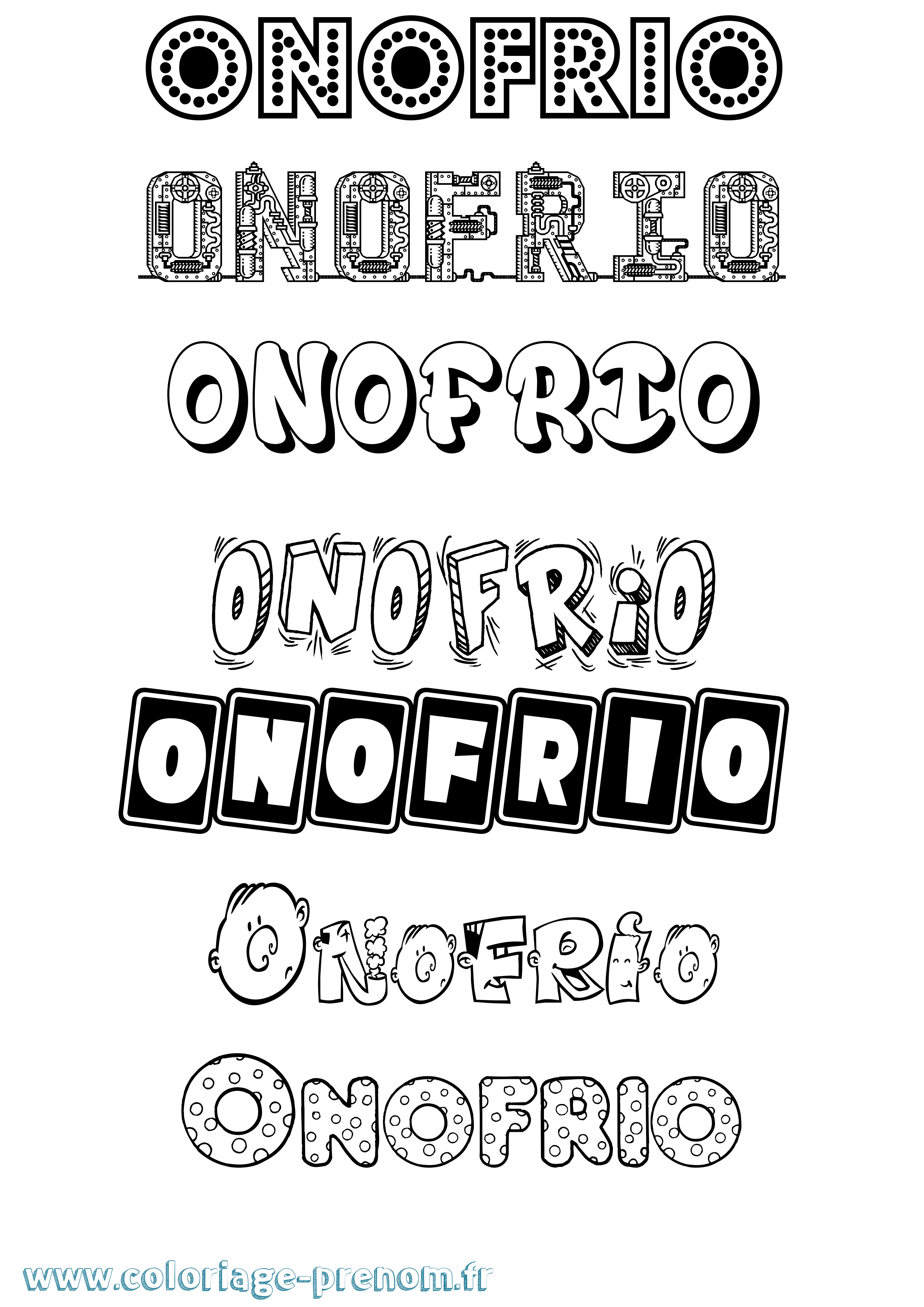 Coloriage Onofrio Fun Coloriage prénom Onofrio Fun