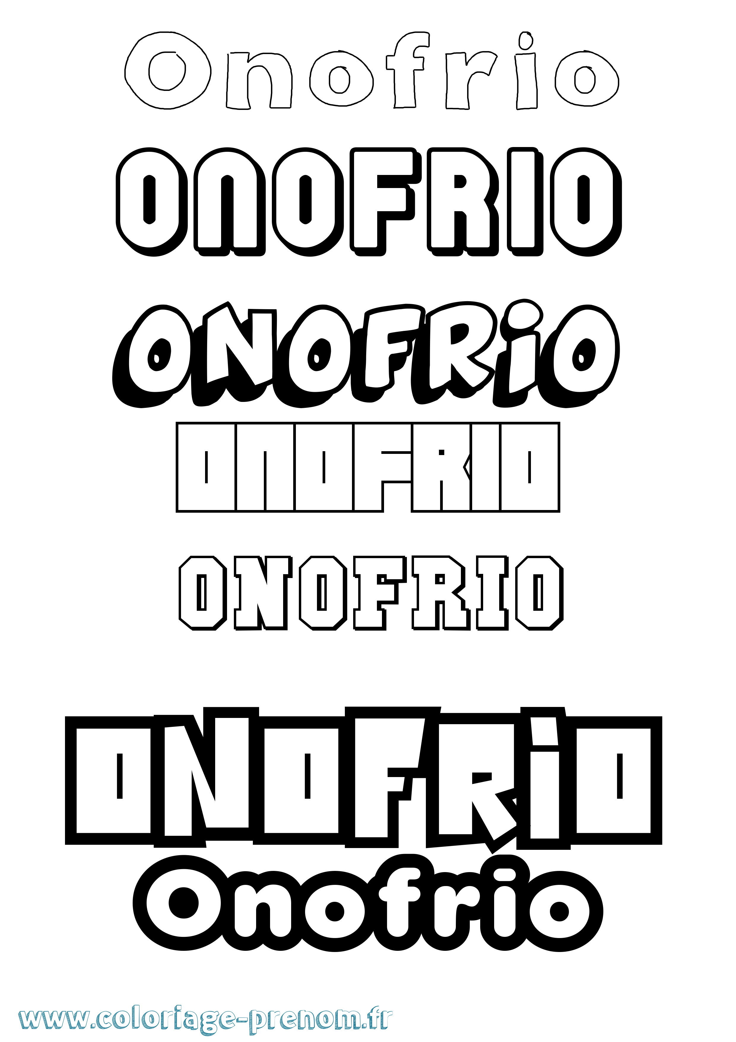 Coloriage Onofrio Simple Coloriage prénom Onofrio Simple