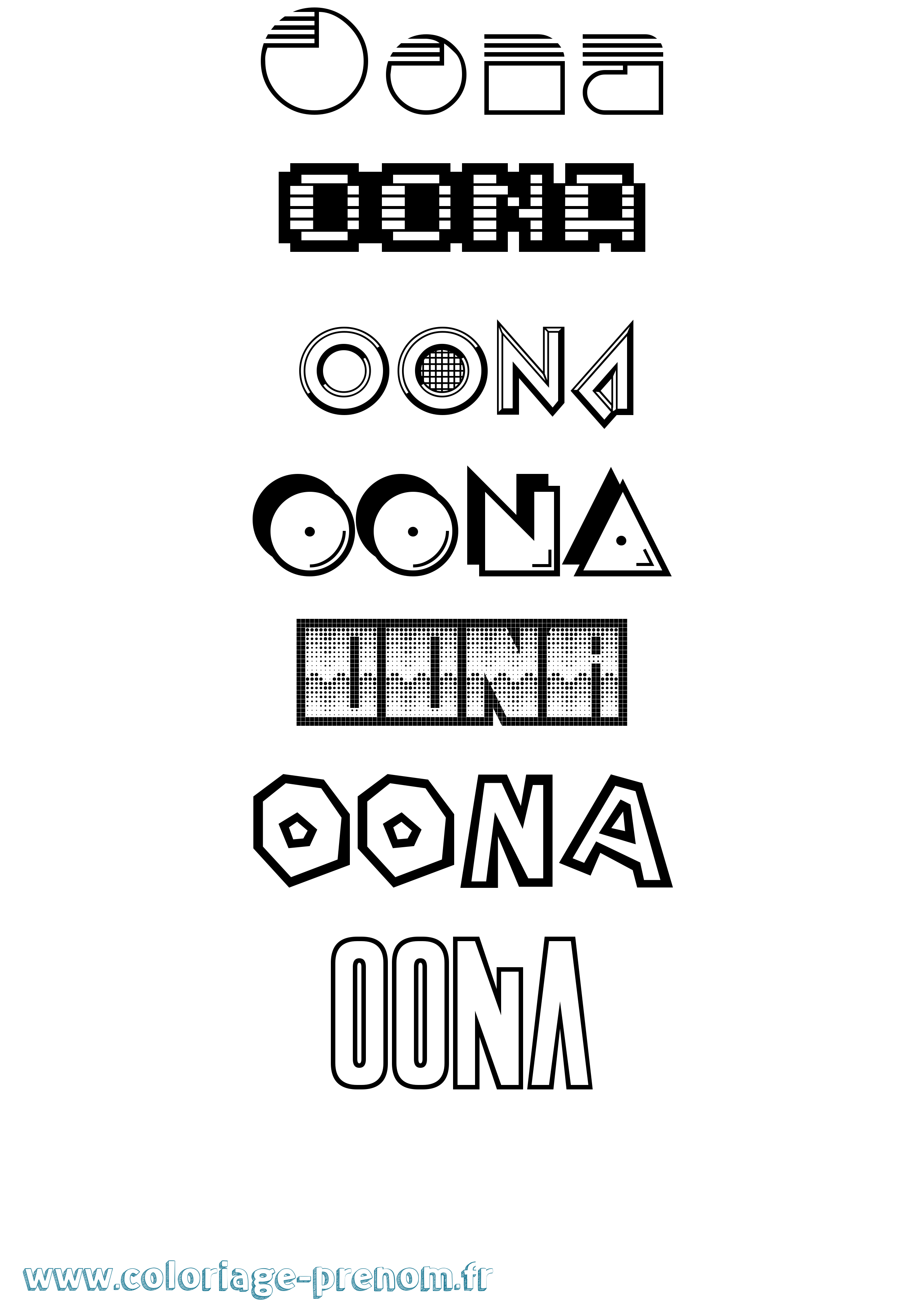 Coloriage Oona Jeux Vidéos Coloriage prénom Oona Jeux Vidéos