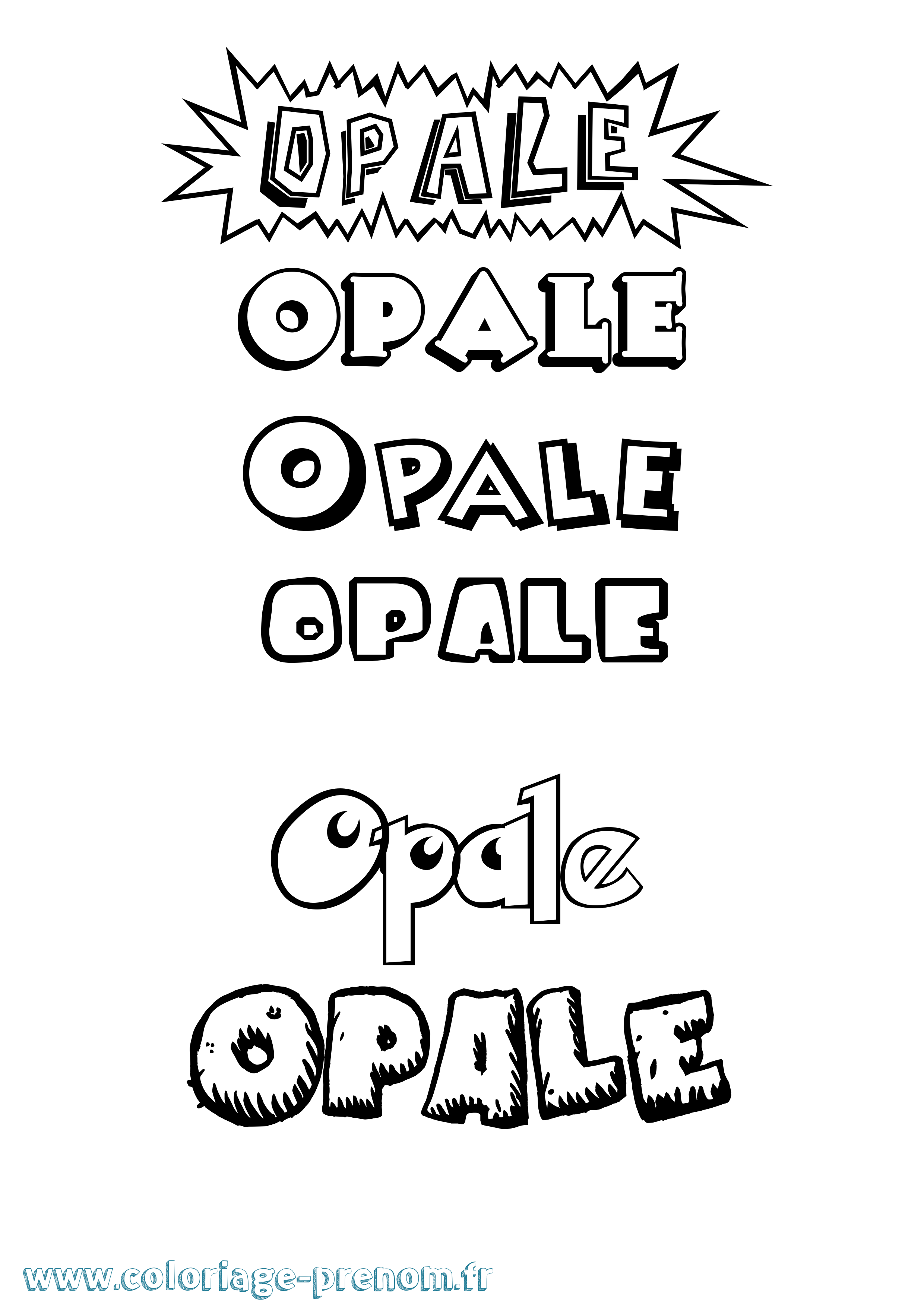 Coloriage Opale Dessin Animé Coloriage prénom Opale Dessin Animé