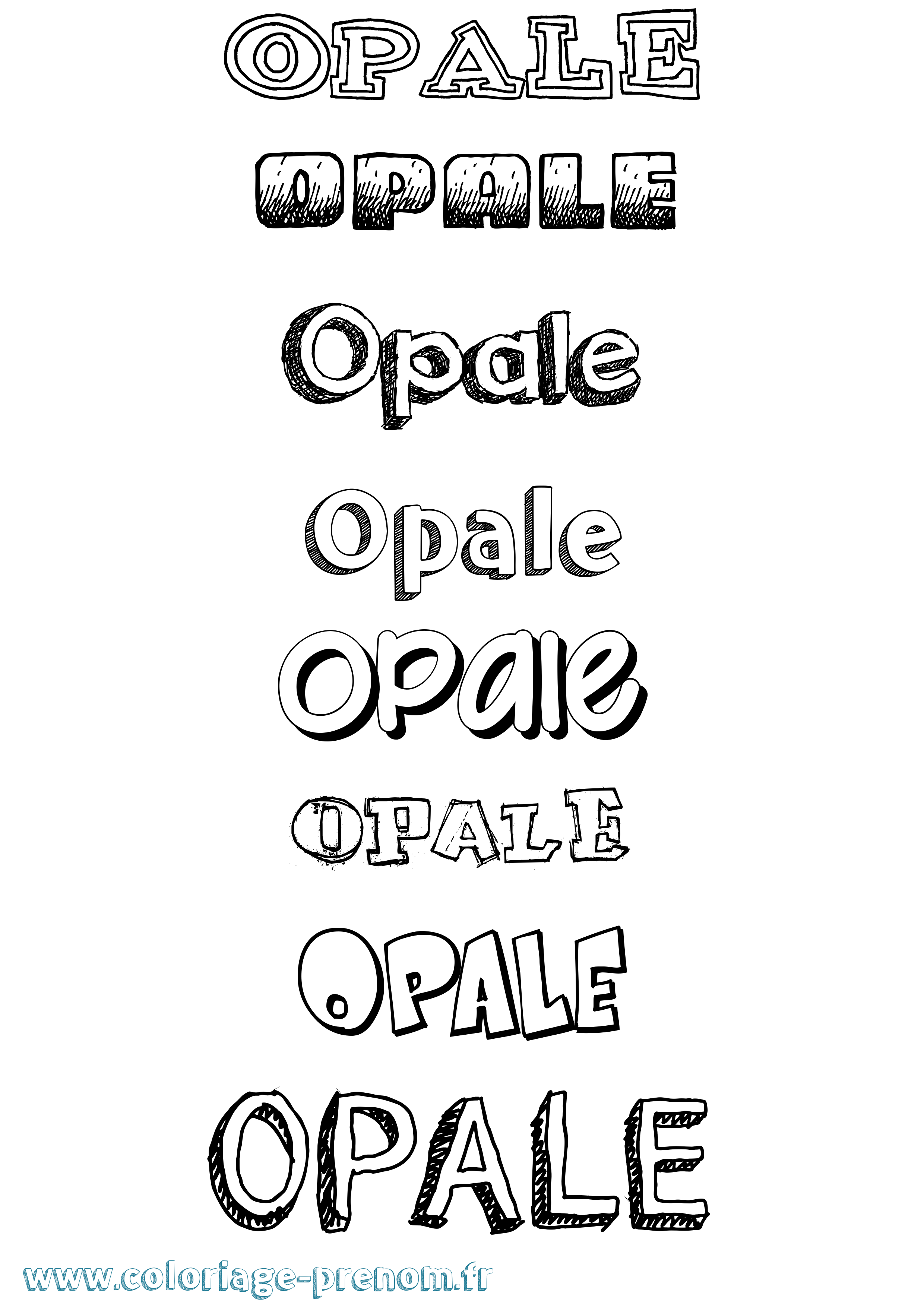 Coloriage Opale Dessiné Coloriage prénom Opale Dessiné