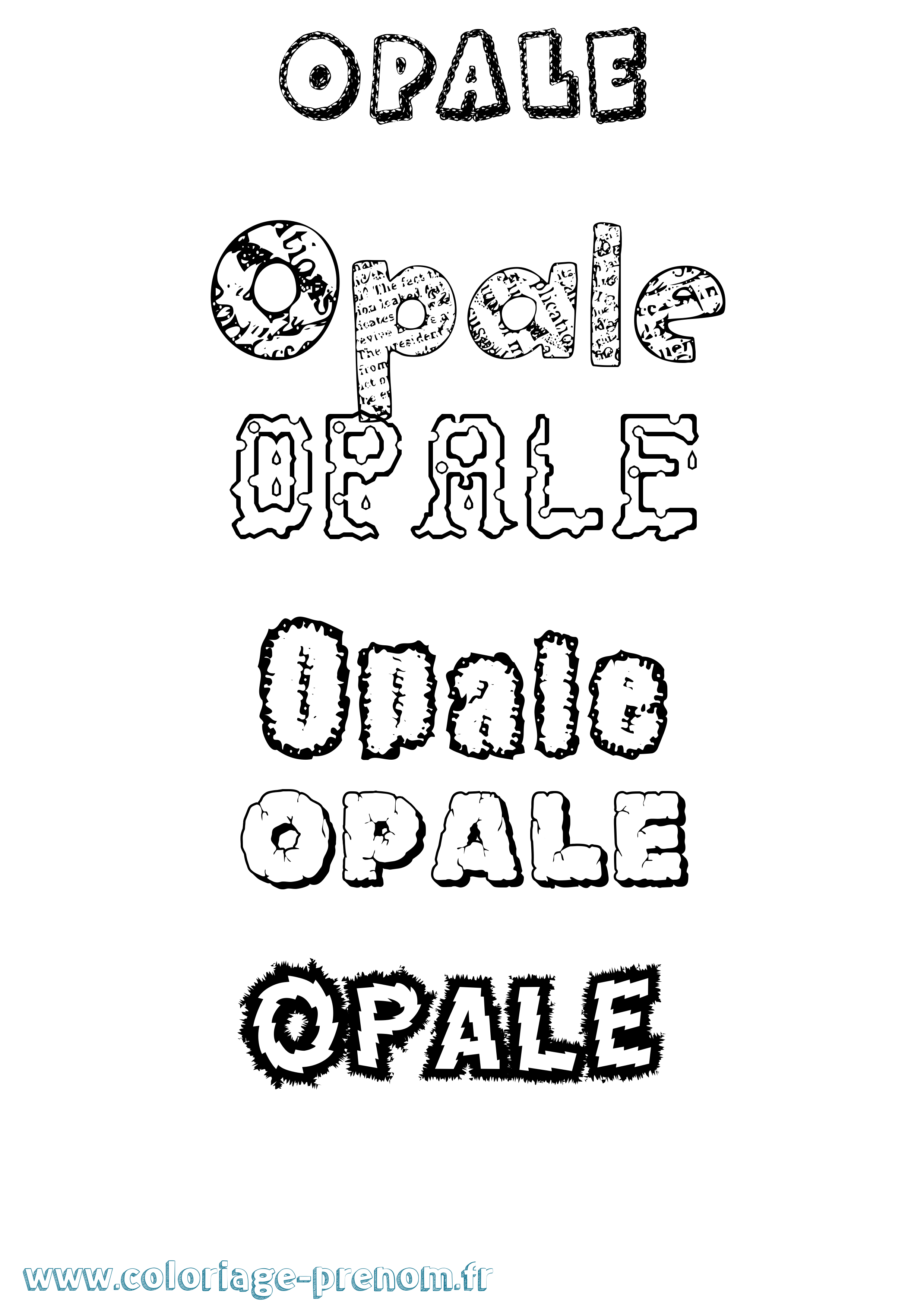 Coloriage Opale Destructuré Coloriage prénom Opale Destructuré