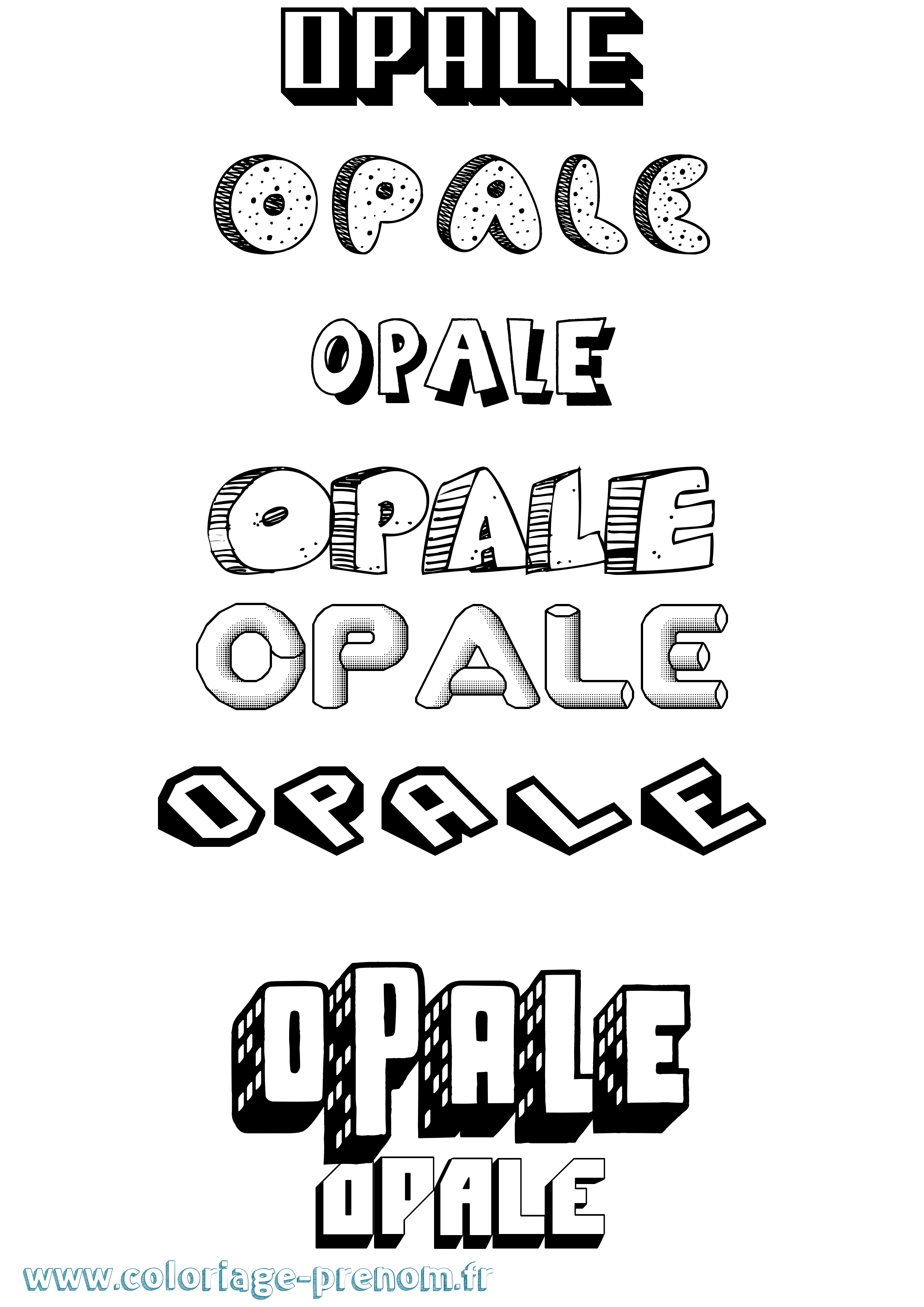 Coloriage Opale Effet 3D Coloriage prénom Opale Effet 3D