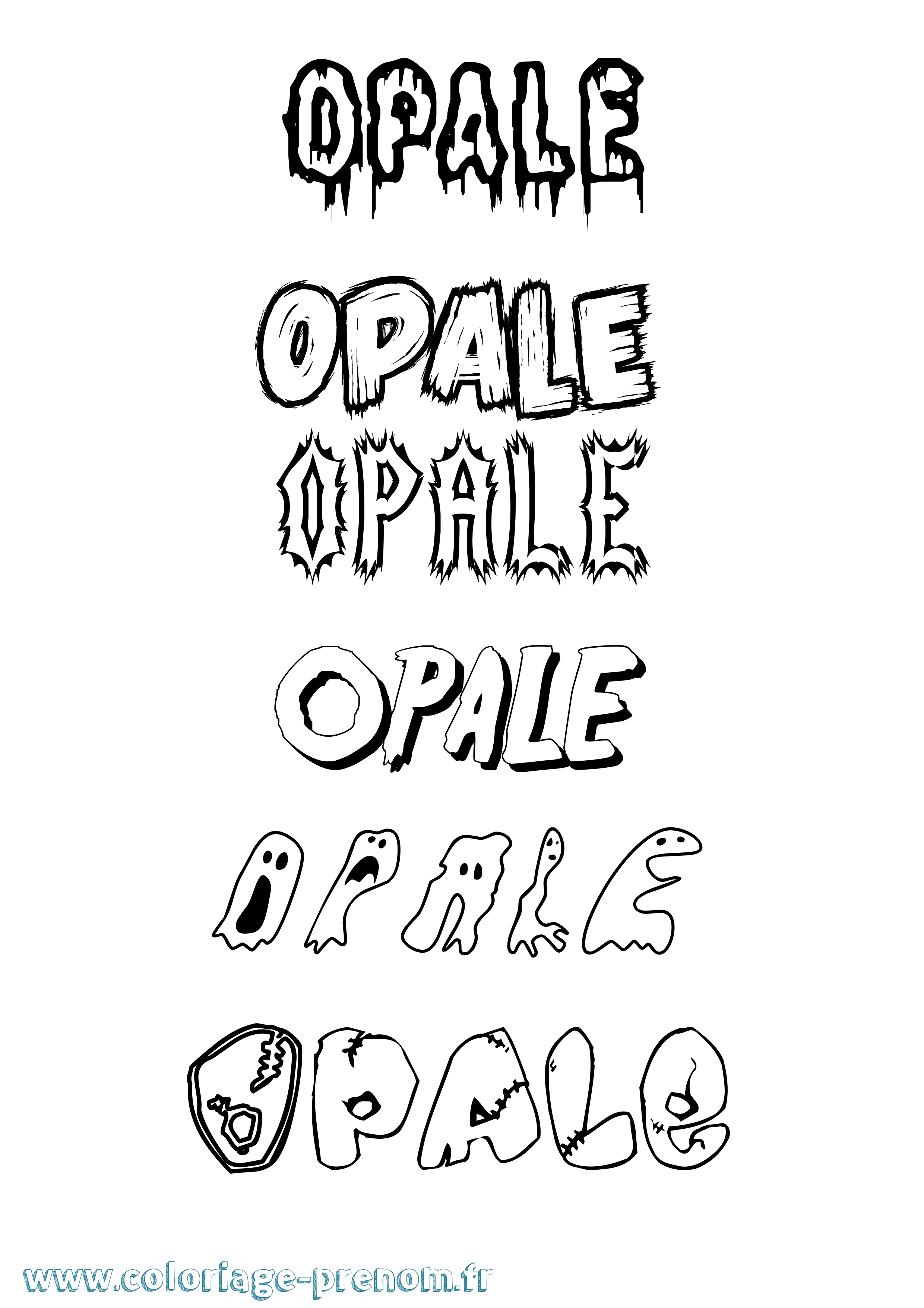 Coloriage Opale Frisson Coloriage prénom Opale Frisson
