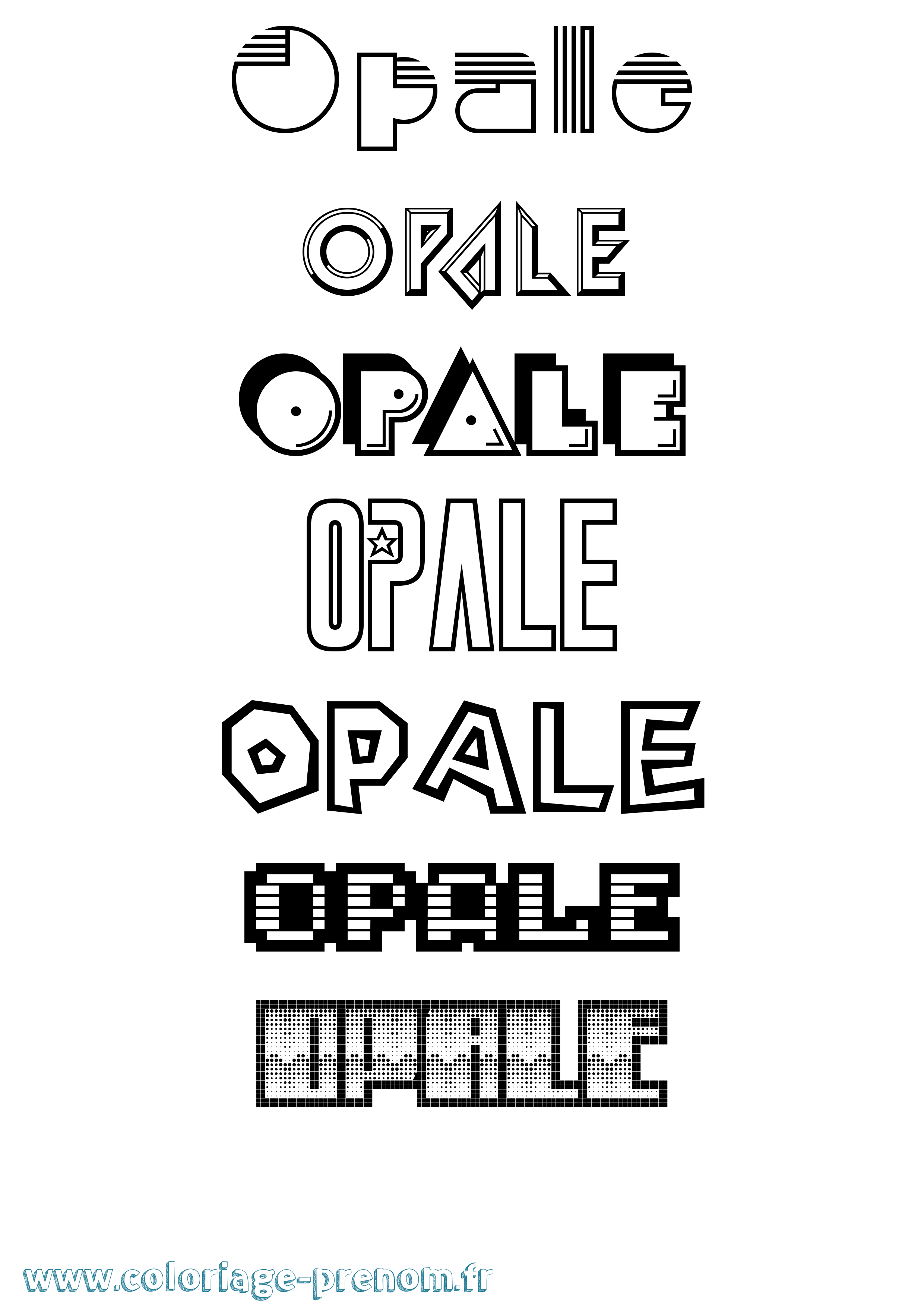 Coloriage Opale Jeux Vidéos Coloriage prénom Opale Jeux Vidéos