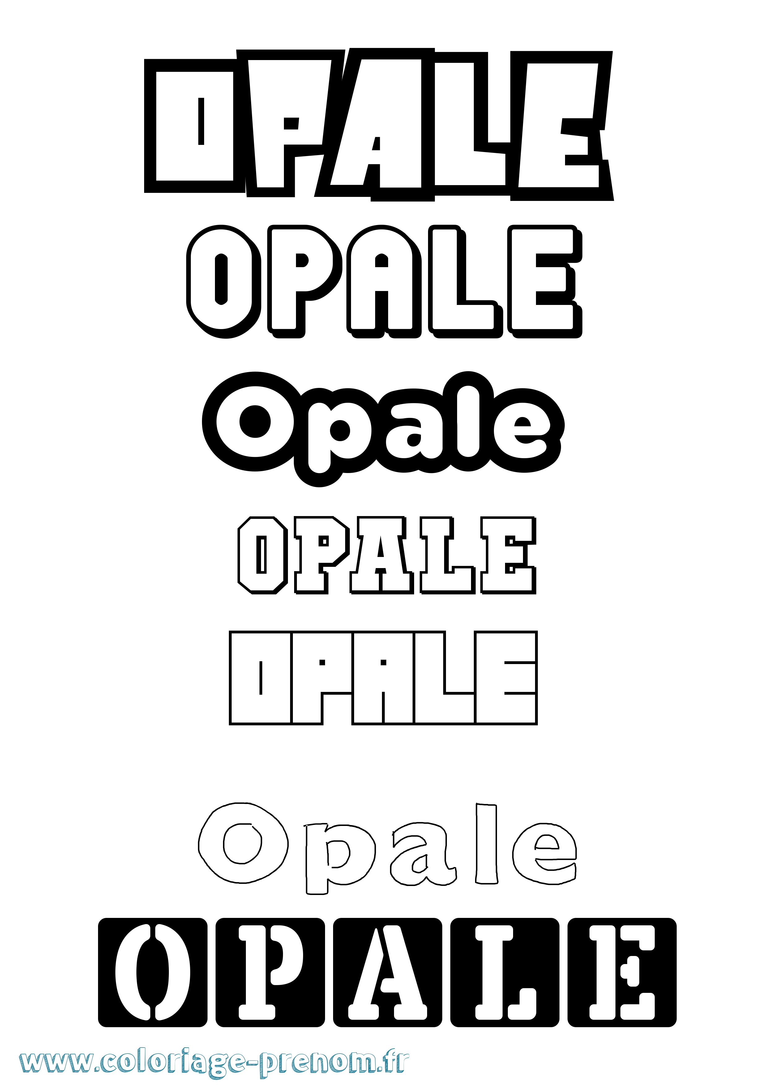 Coloriage Opale Simple Coloriage prénom Opale Simple