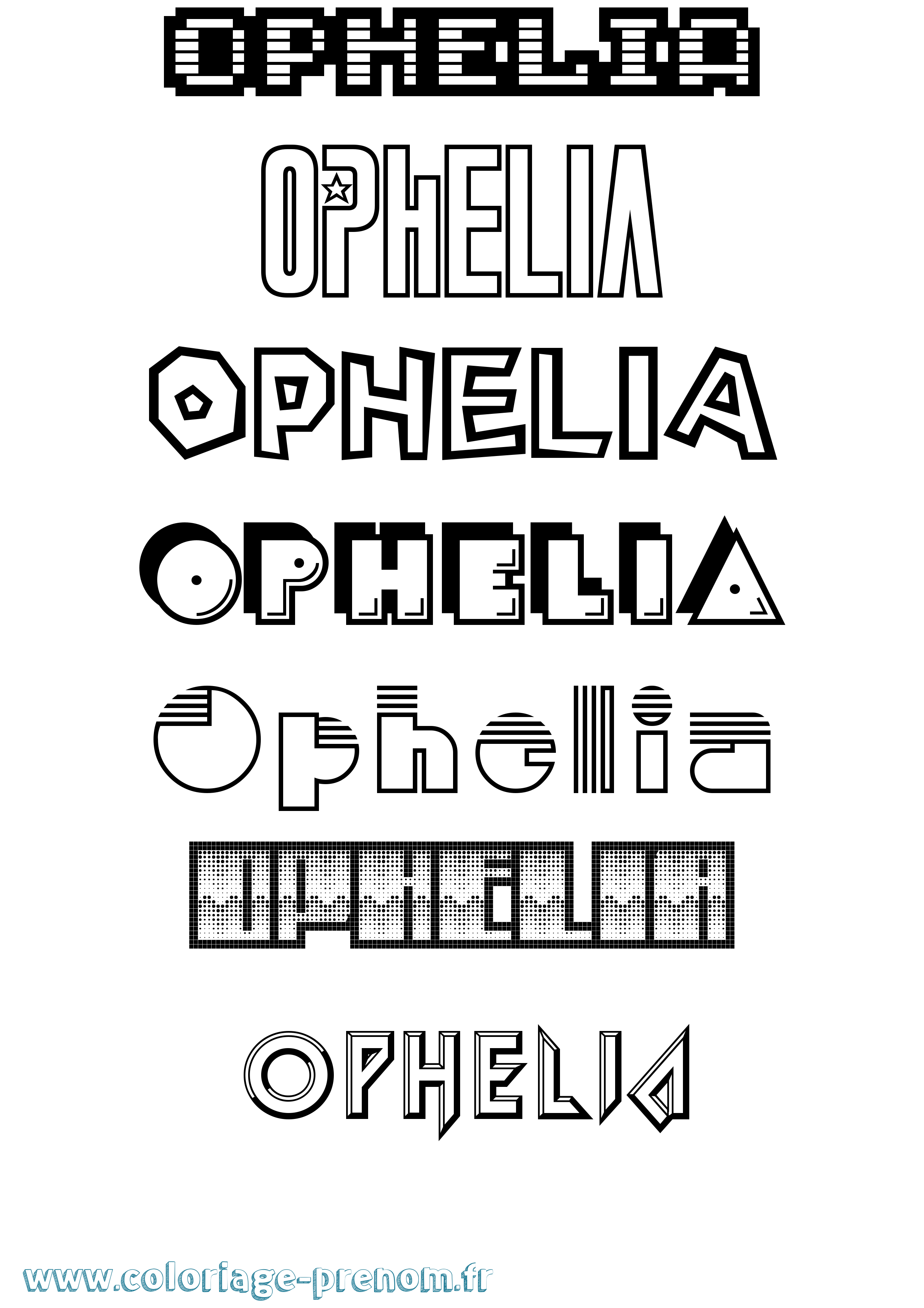 Coloriage Ophelia Jeux Vidéos Coloriage prénom Ophelia Jeux Vidéos
