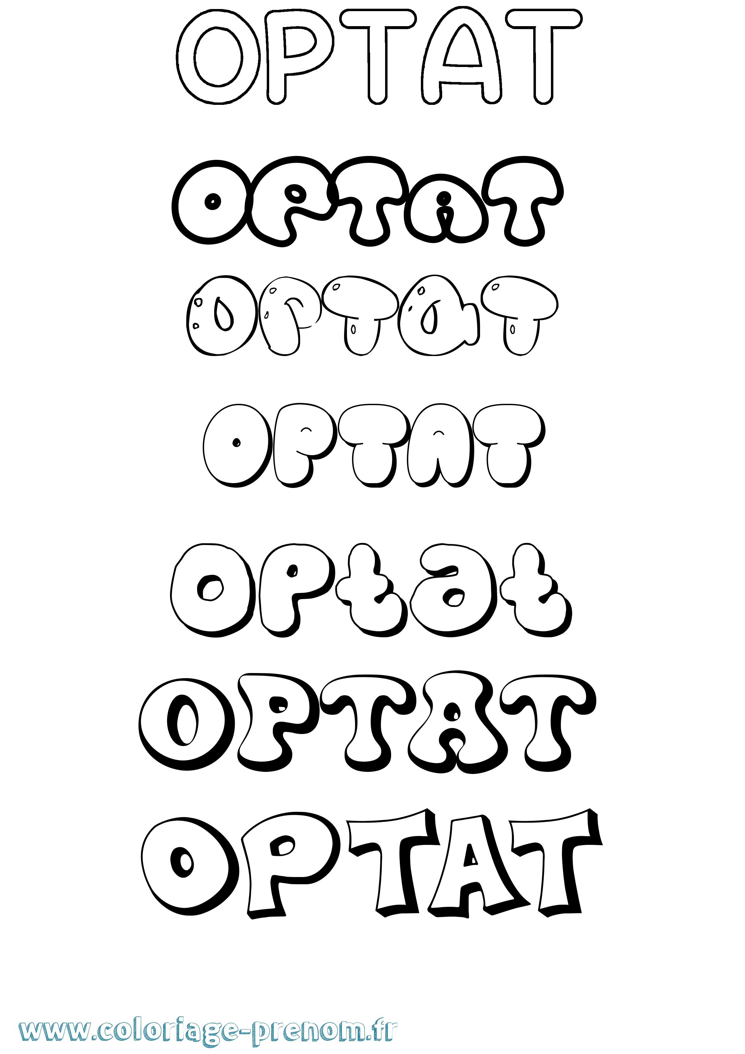 Coloriage Optat Bubble Coloriage prénom Optat Bubble