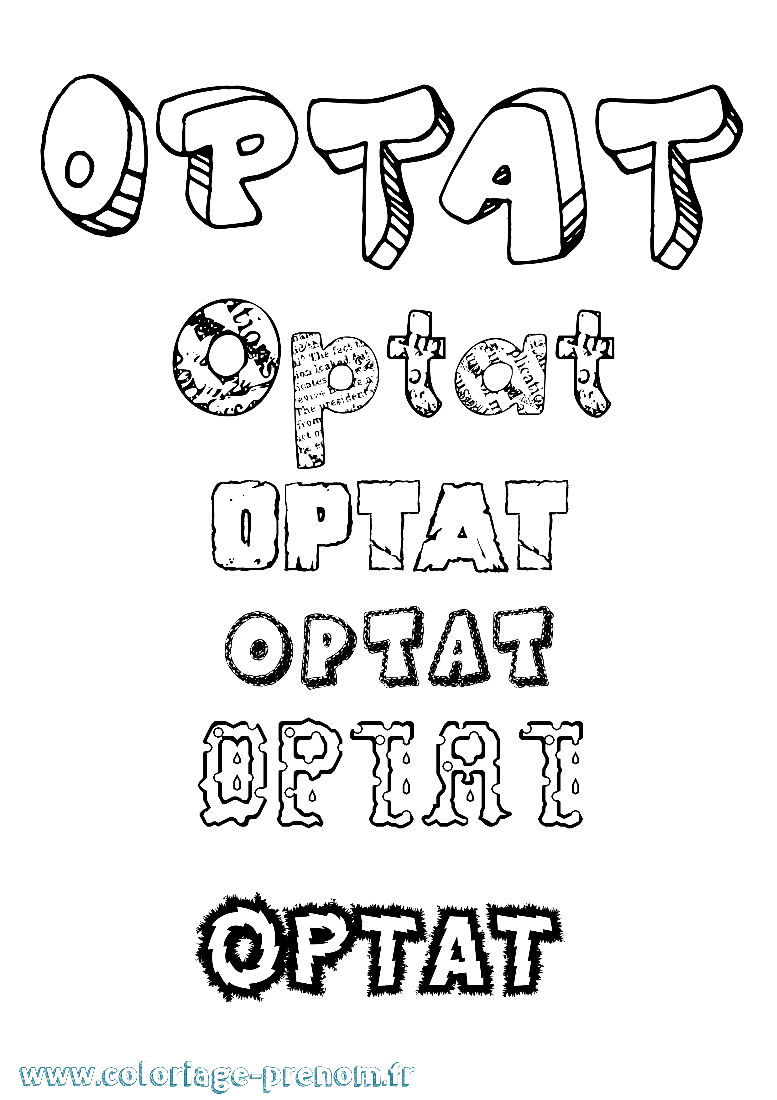 Coloriage Optat Destructuré Coloriage prénom Optat Destructuré