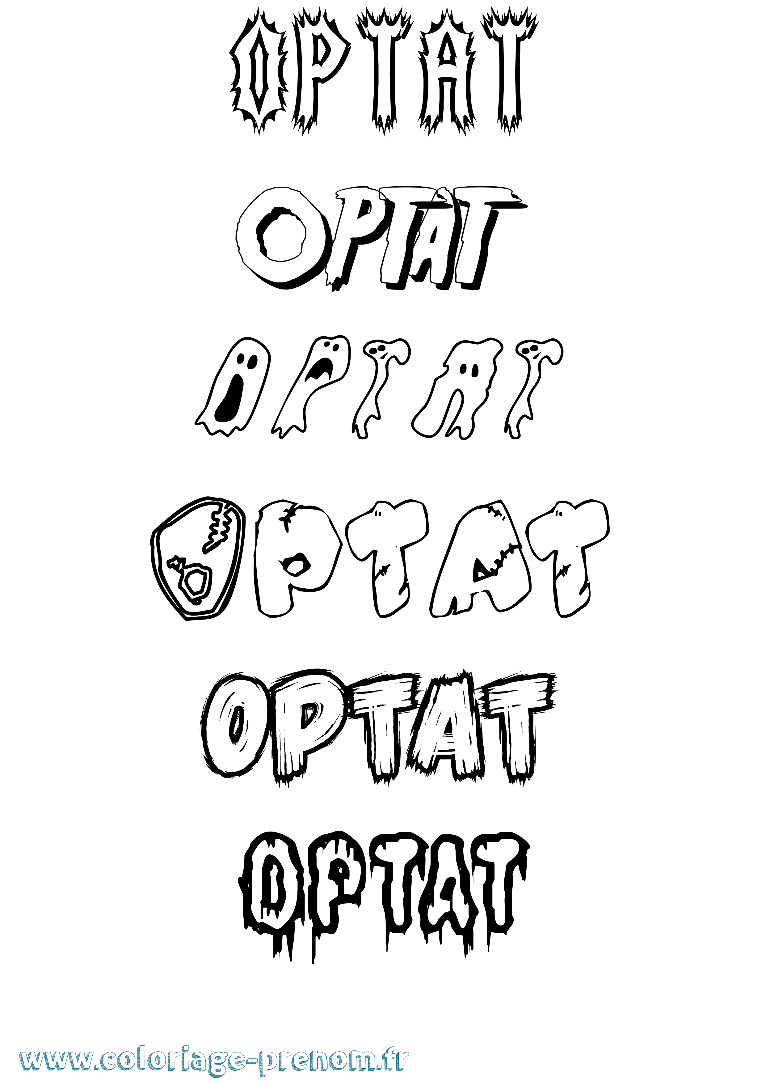 Coloriage Optat Frisson Coloriage prénom Optat Frisson