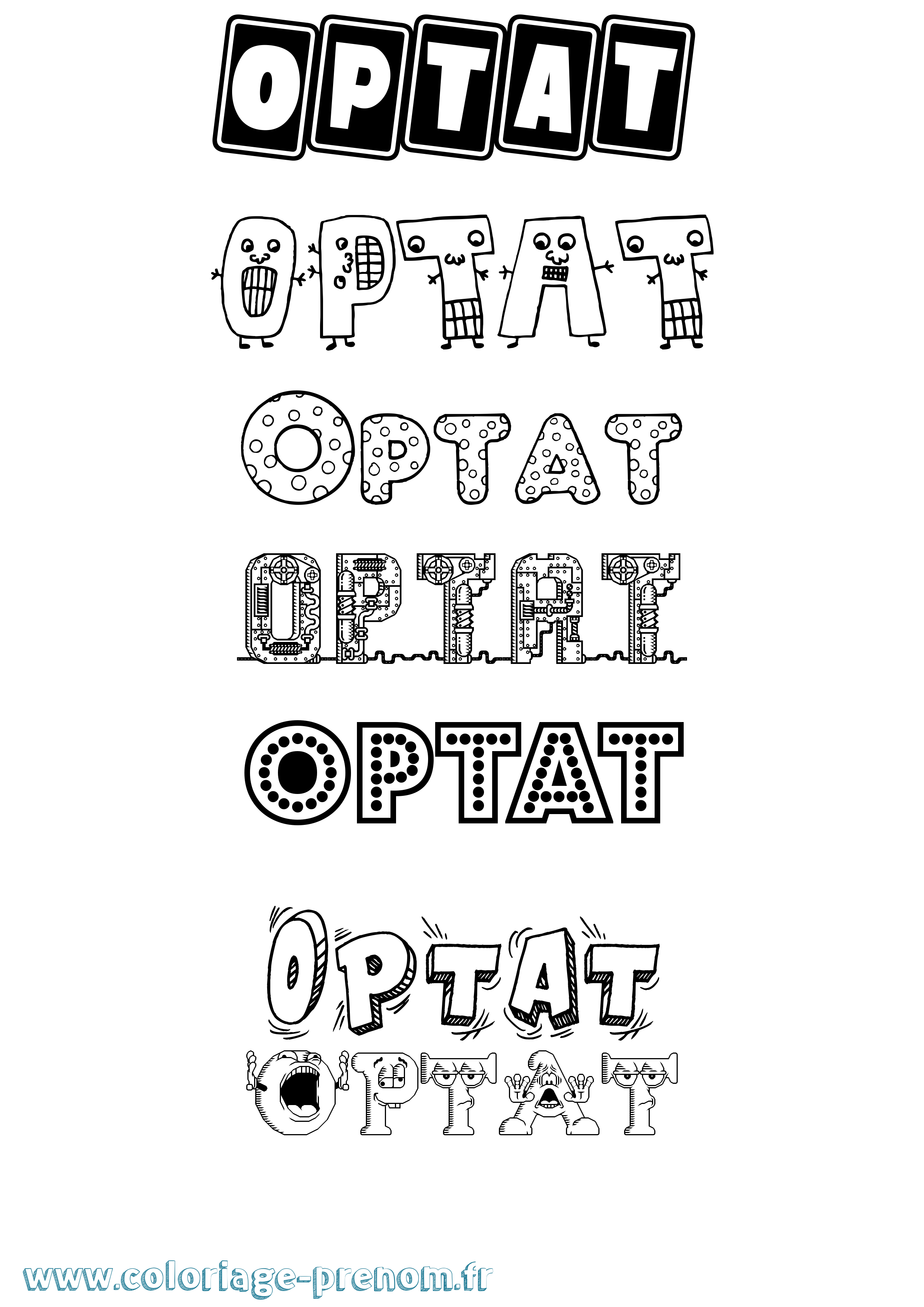 Coloriage Optat Fun Coloriage prénom Optat Fun