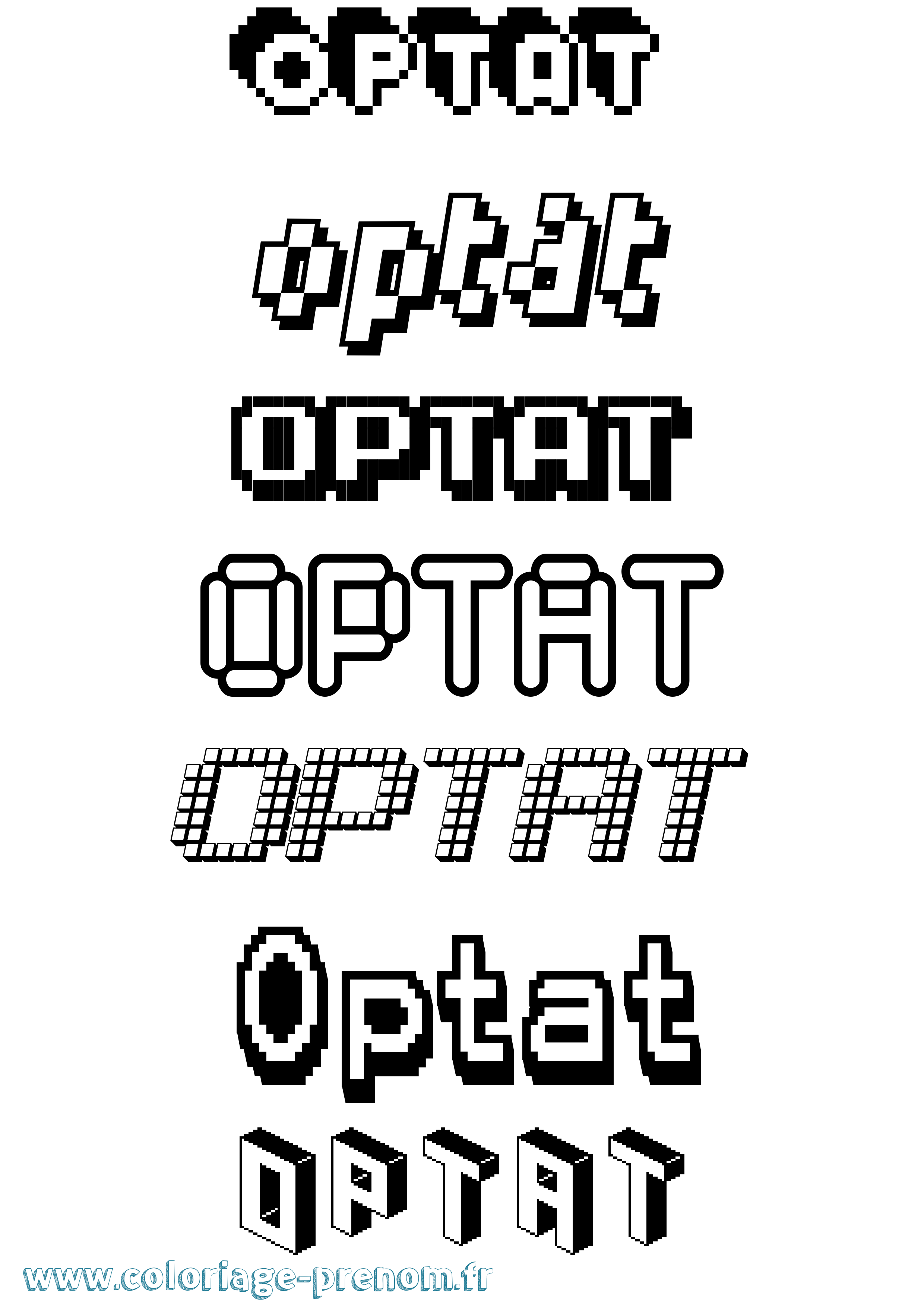 Coloriage Optat Pixel Coloriage prénom Optat Pixel