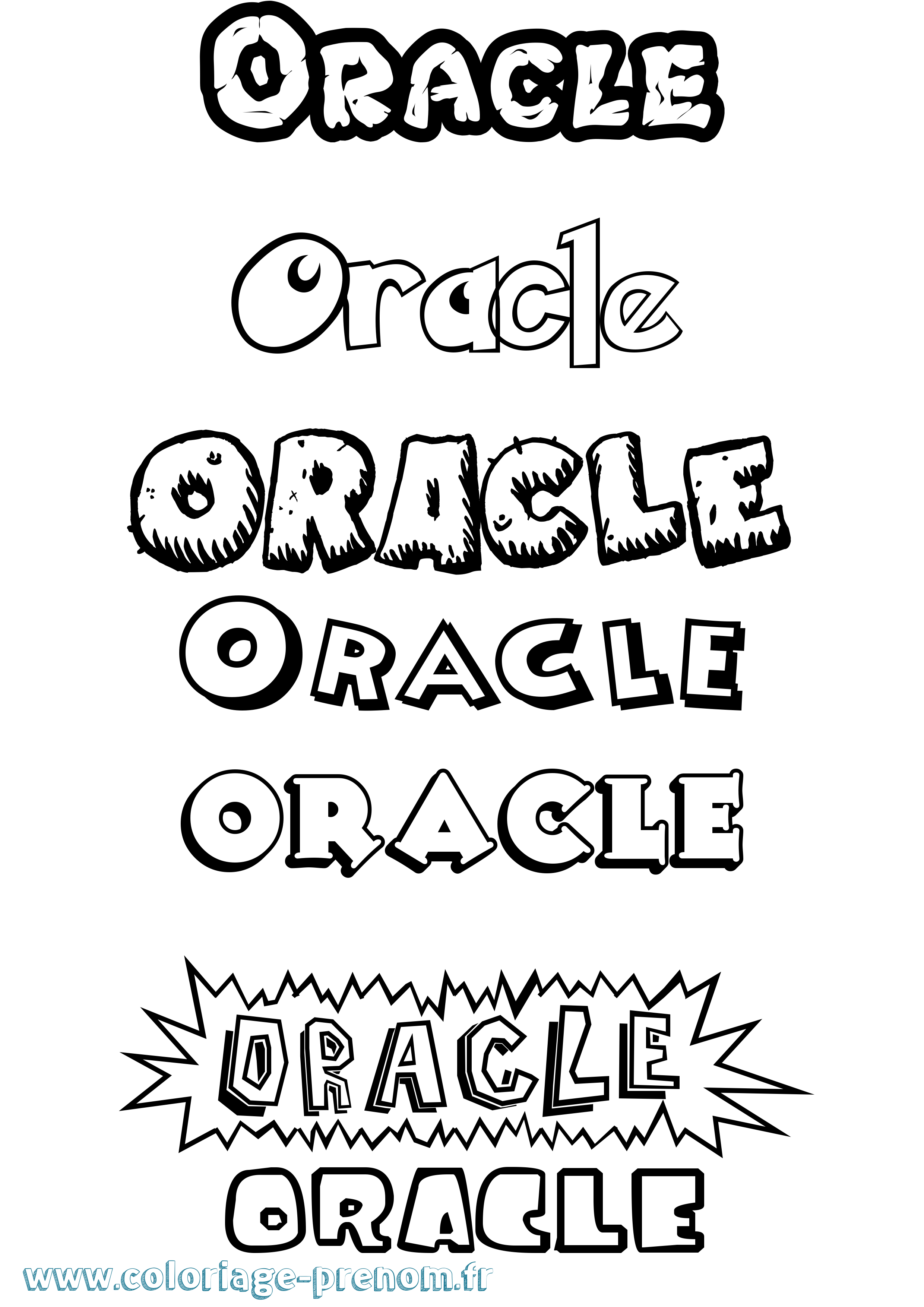 Coloriage Oracle Dessin Animé Coloriage prénom Oracle Dessin Animé