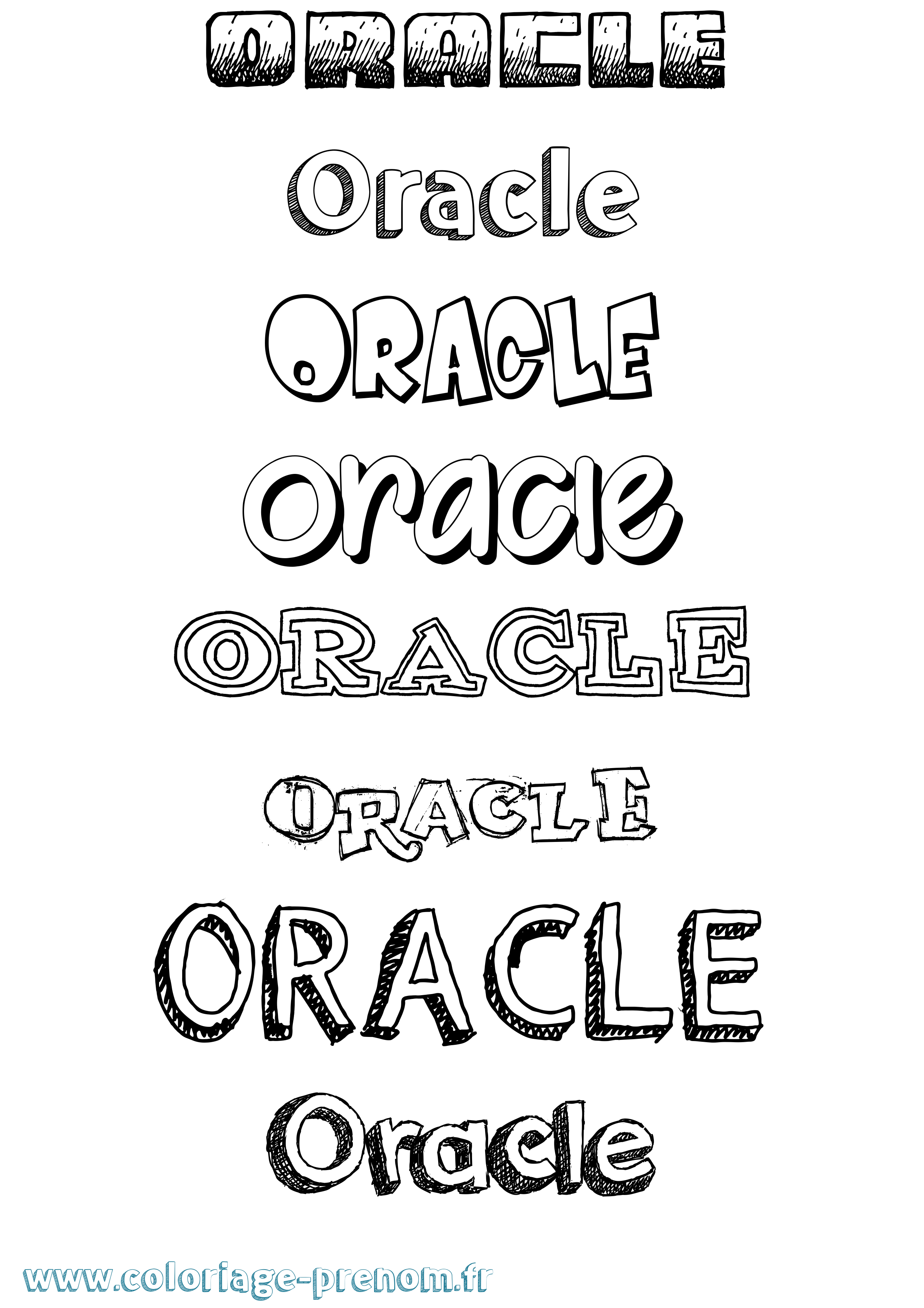 Coloriage Oracle Dessiné Coloriage prénom Oracle Dessiné