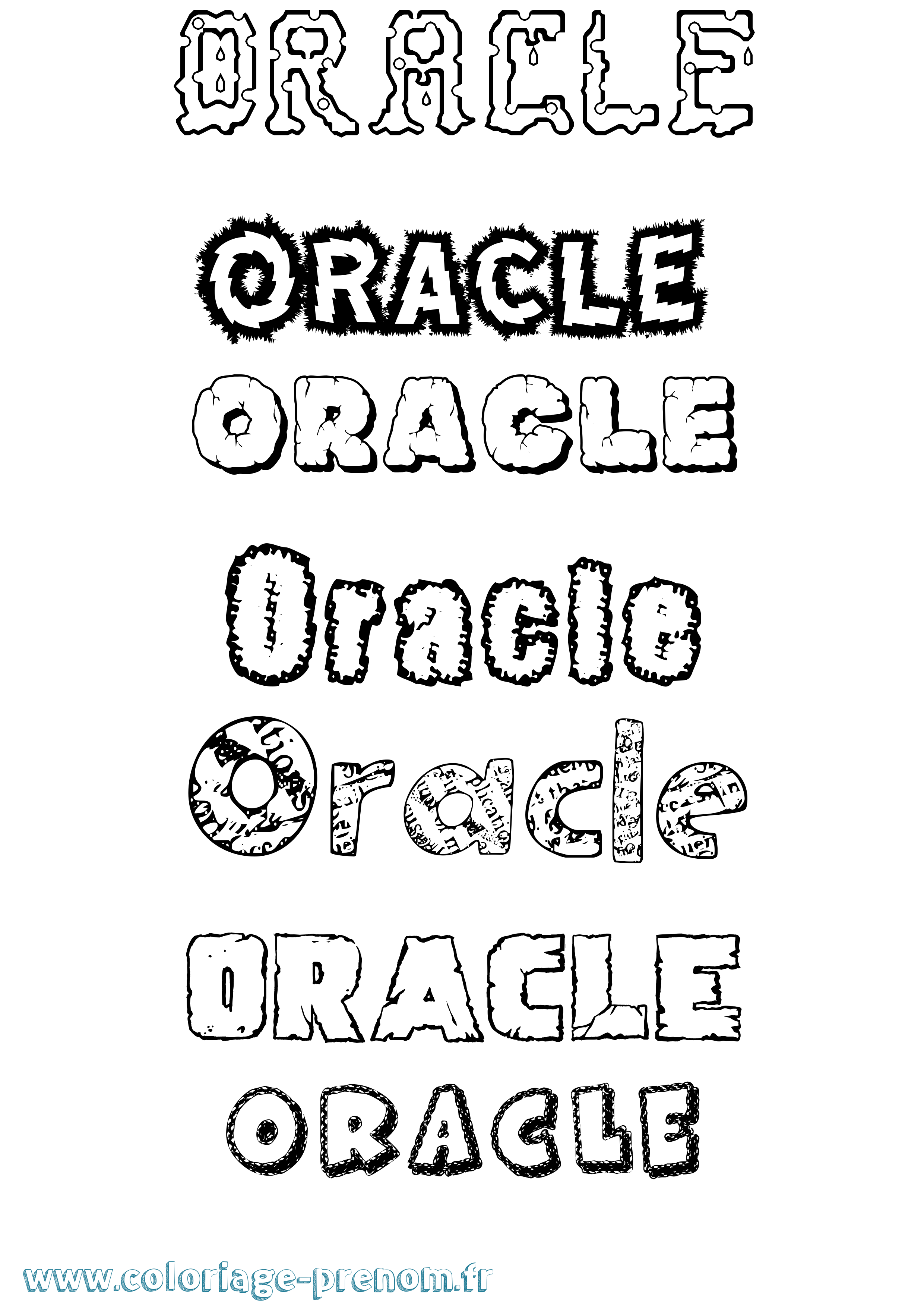Coloriage Oracle Destructuré Coloriage prénom Oracle Destructuré