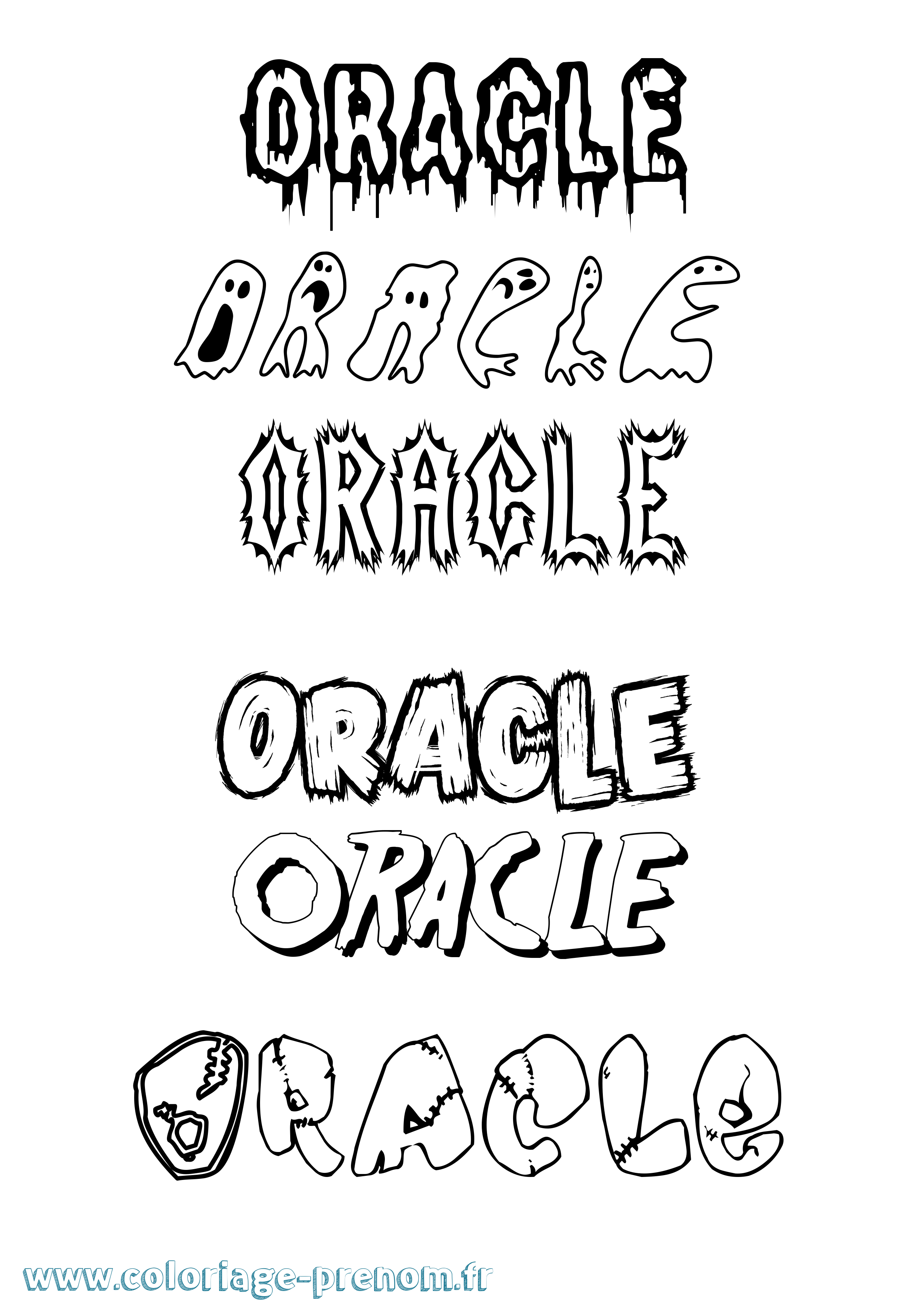 Coloriage Oracle Frisson Coloriage prénom Oracle Frisson