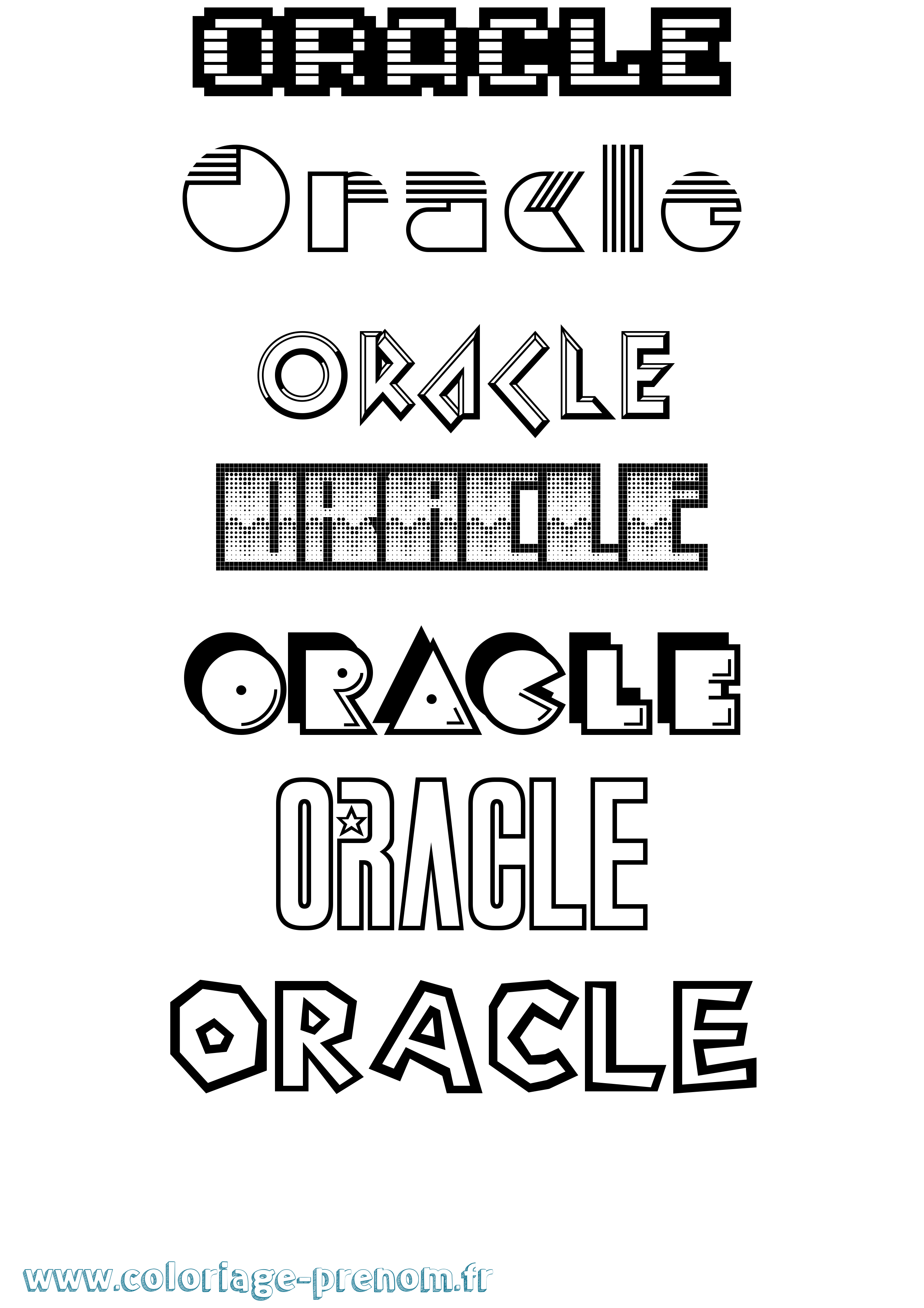 Coloriage Oracle Jeux Vidéos Coloriage prénom Oracle Jeux Vidéos