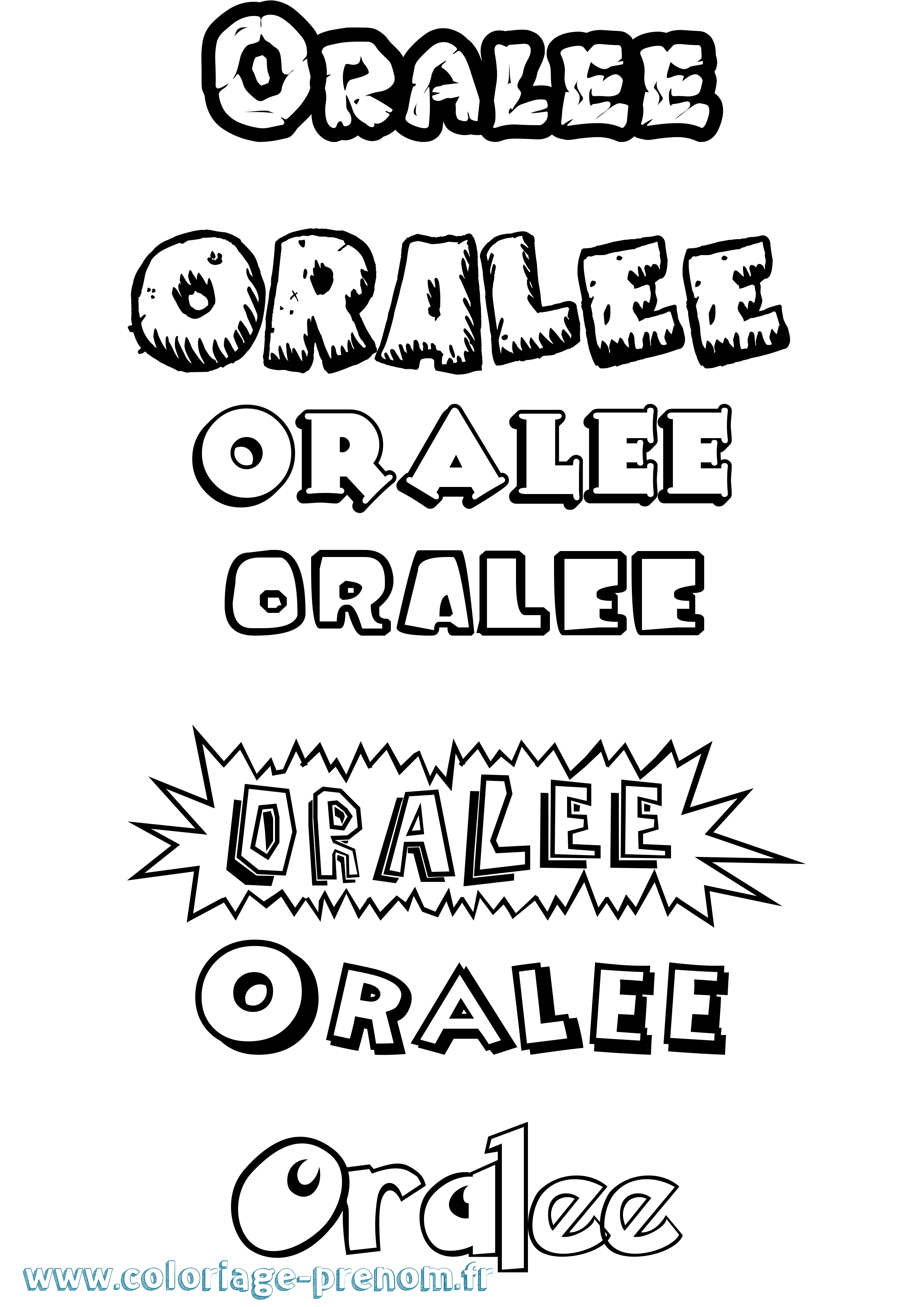 Coloriage Oralee Dessin Animé Coloriage prénom Oralee Dessin Animé