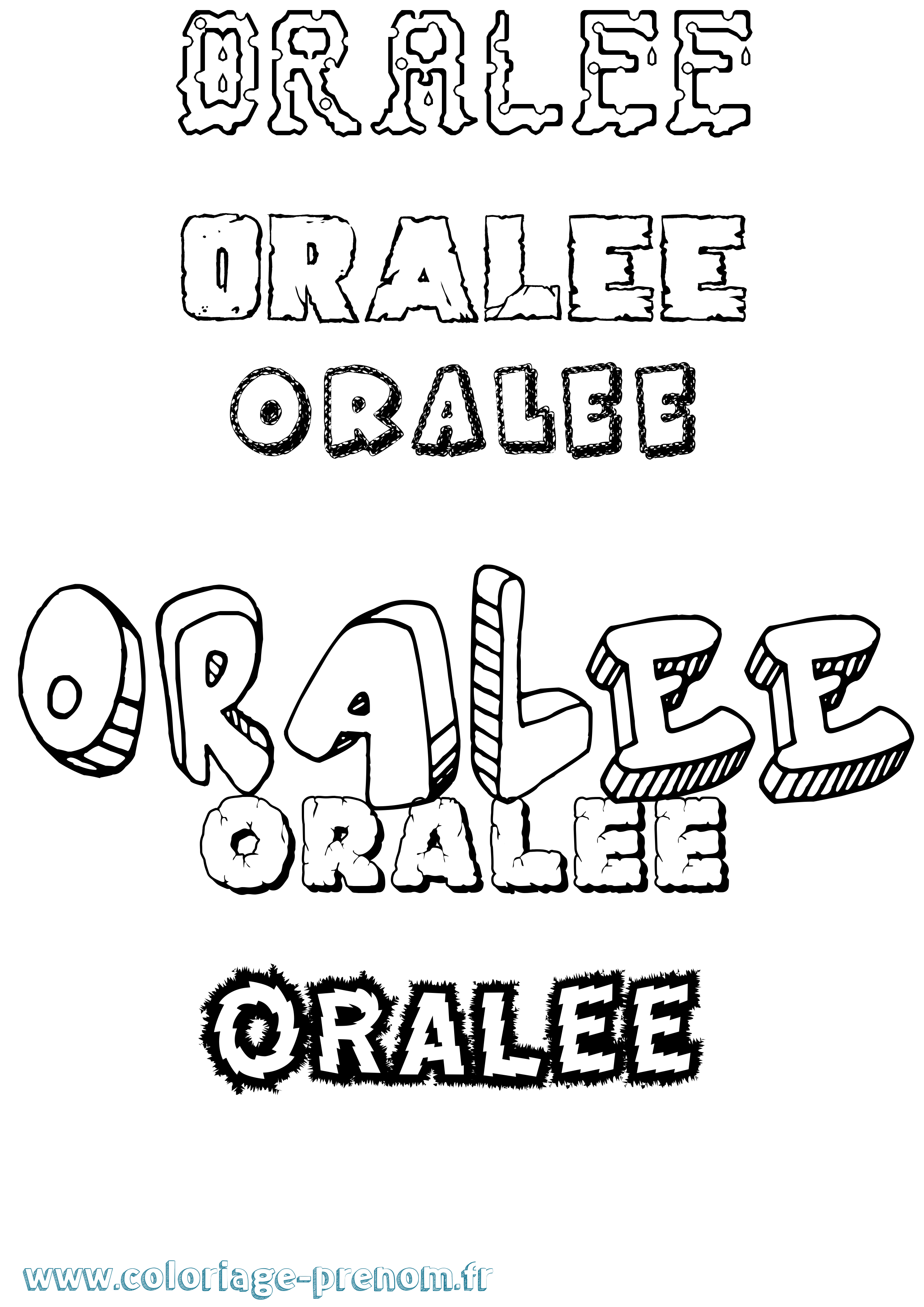 Coloriage Oralee Destructuré Coloriage prénom Oralee Destructuré