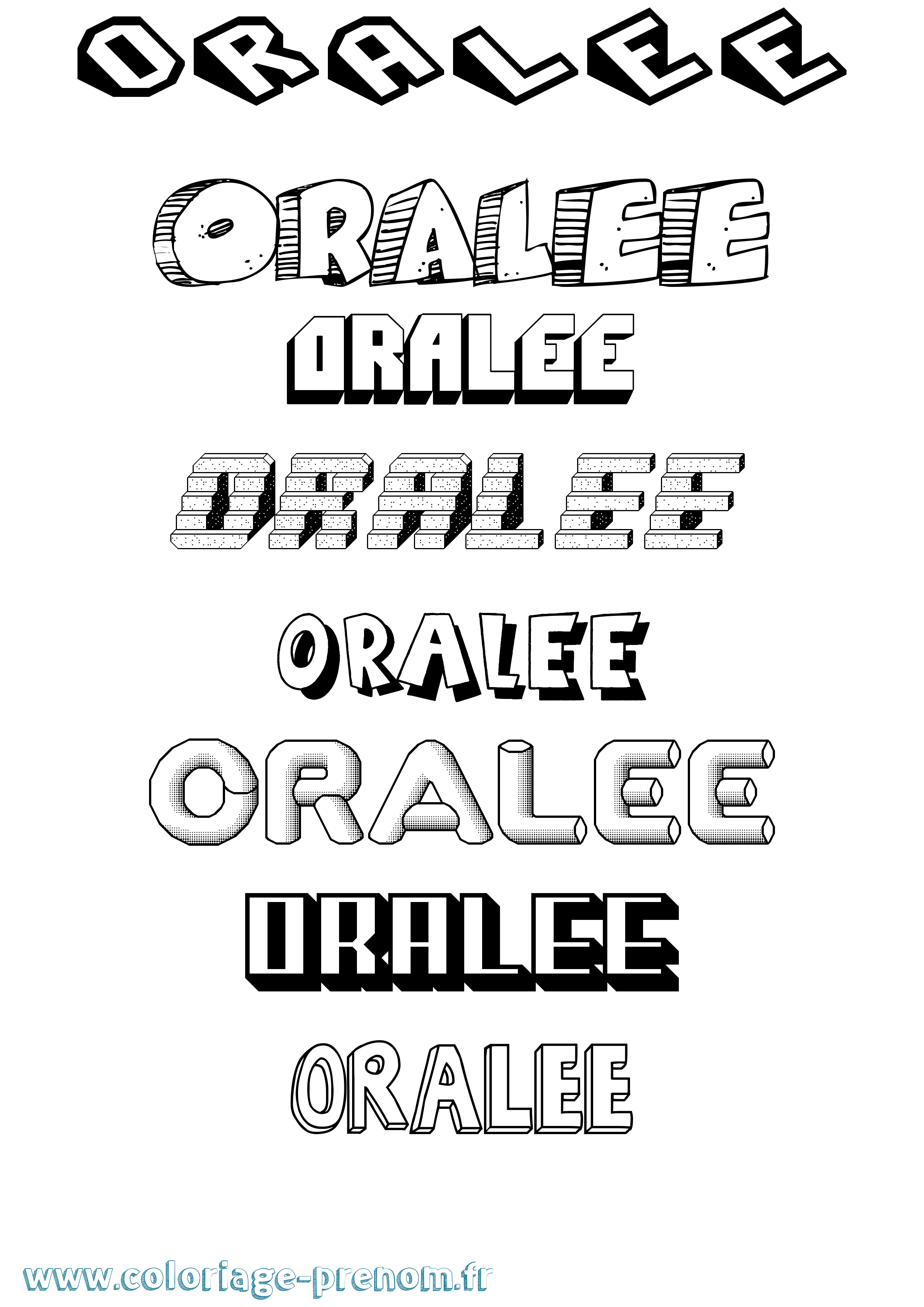 Coloriage Oralee Effet 3D Coloriage prénom Oralee Effet 3D