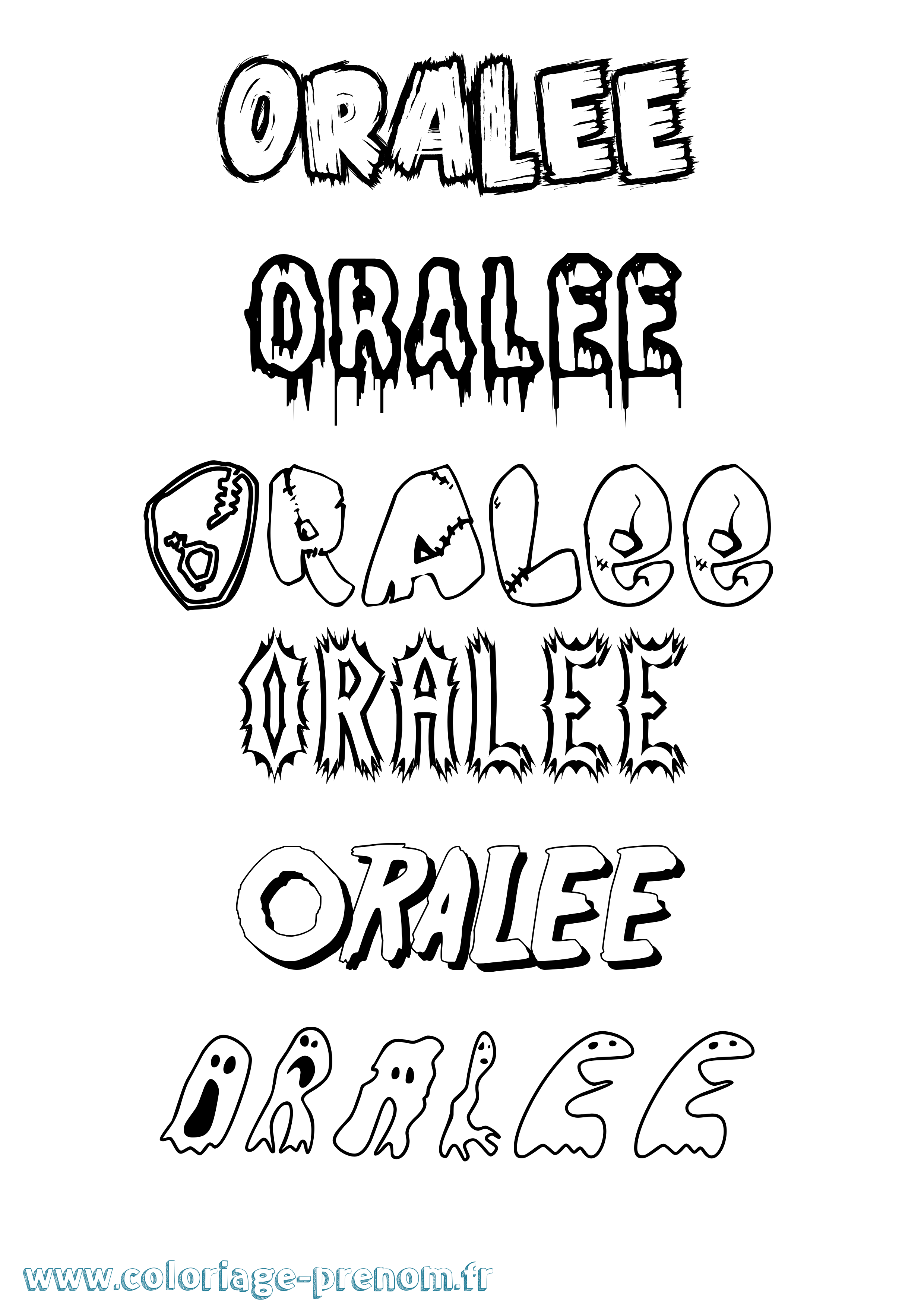Coloriage Oralee Frisson Coloriage prénom Oralee Frisson