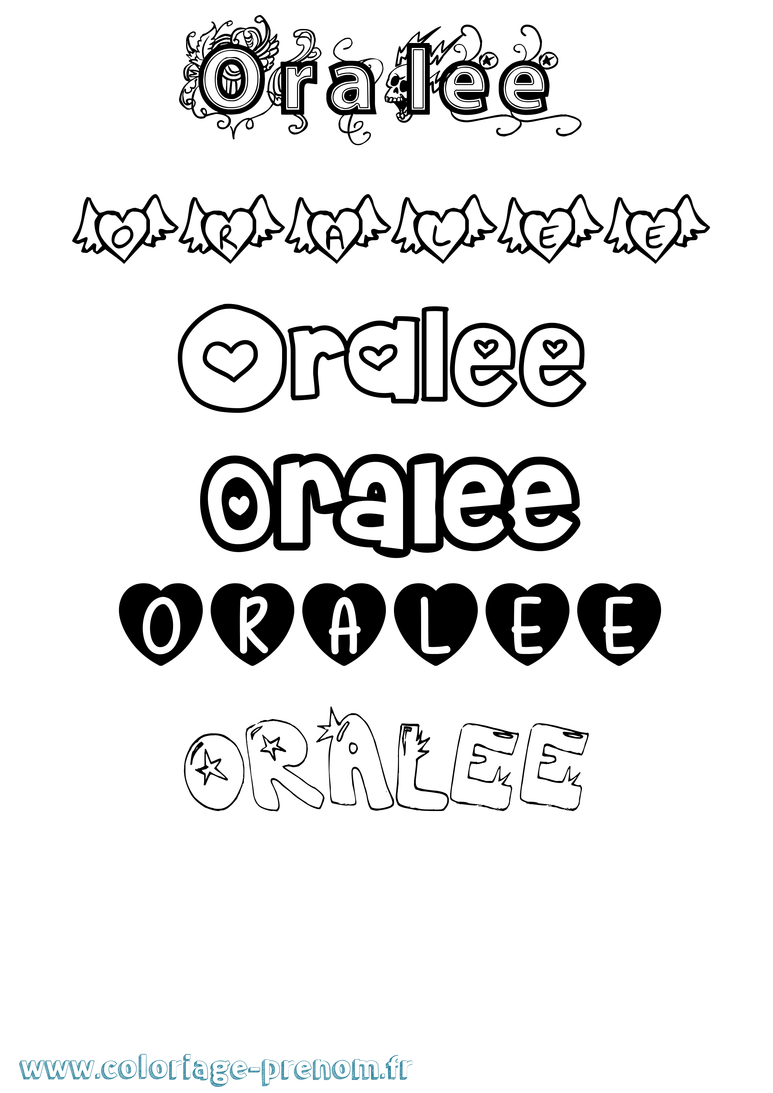 Coloriage Oralee Girly Coloriage prénom Oralee Girly