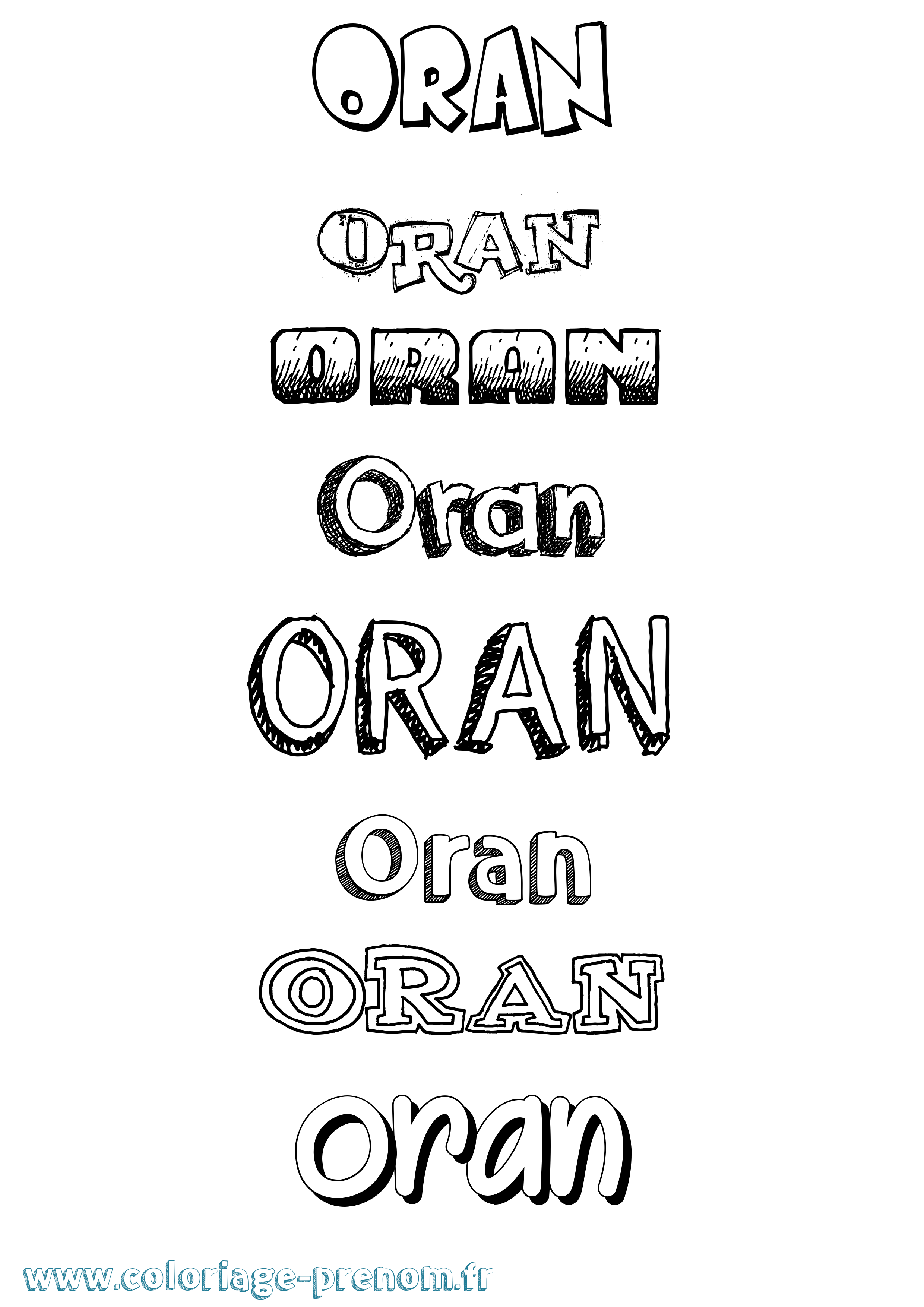 Coloriage Oran Dessiné Coloriage prénom Oran Dessiné