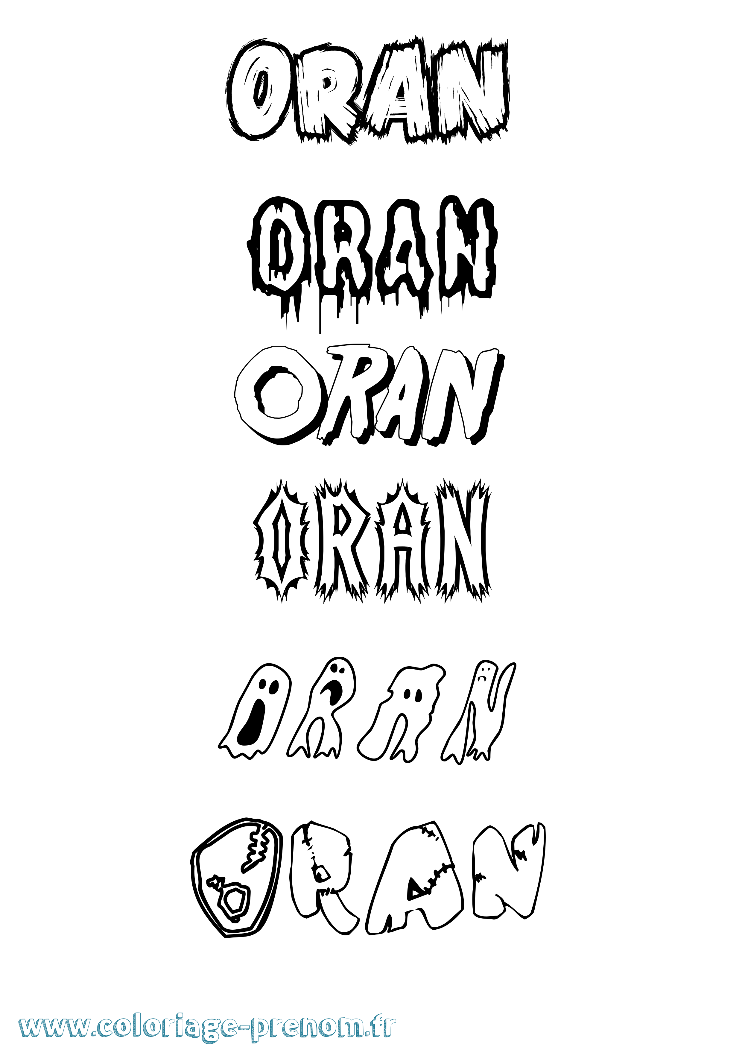 Coloriage Oran Frisson Coloriage prénom Oran Frisson