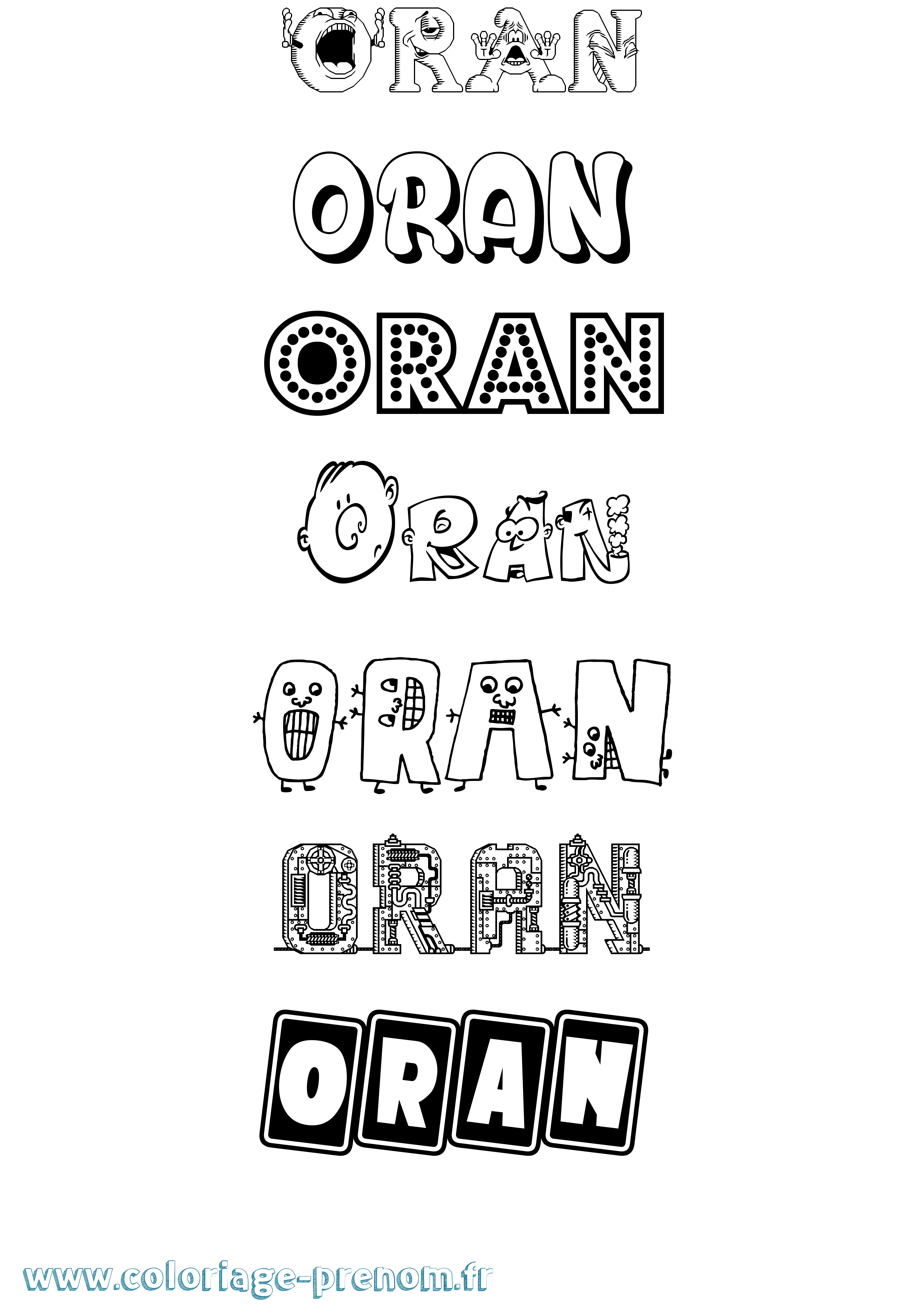 Coloriage Oran Fun Coloriage prénom Oran Fun