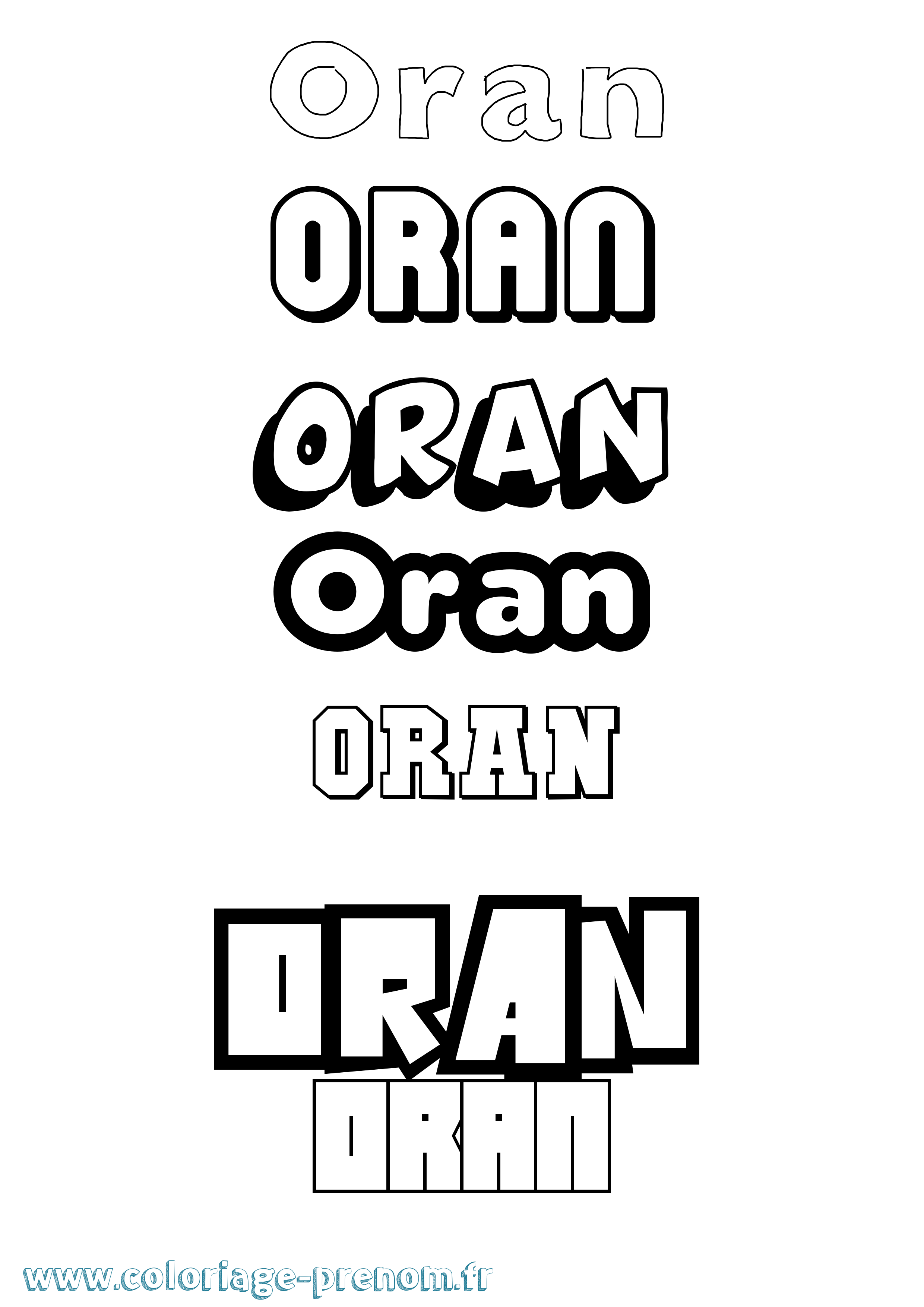 Coloriage Oran Simple Coloriage prénom Oran Simple