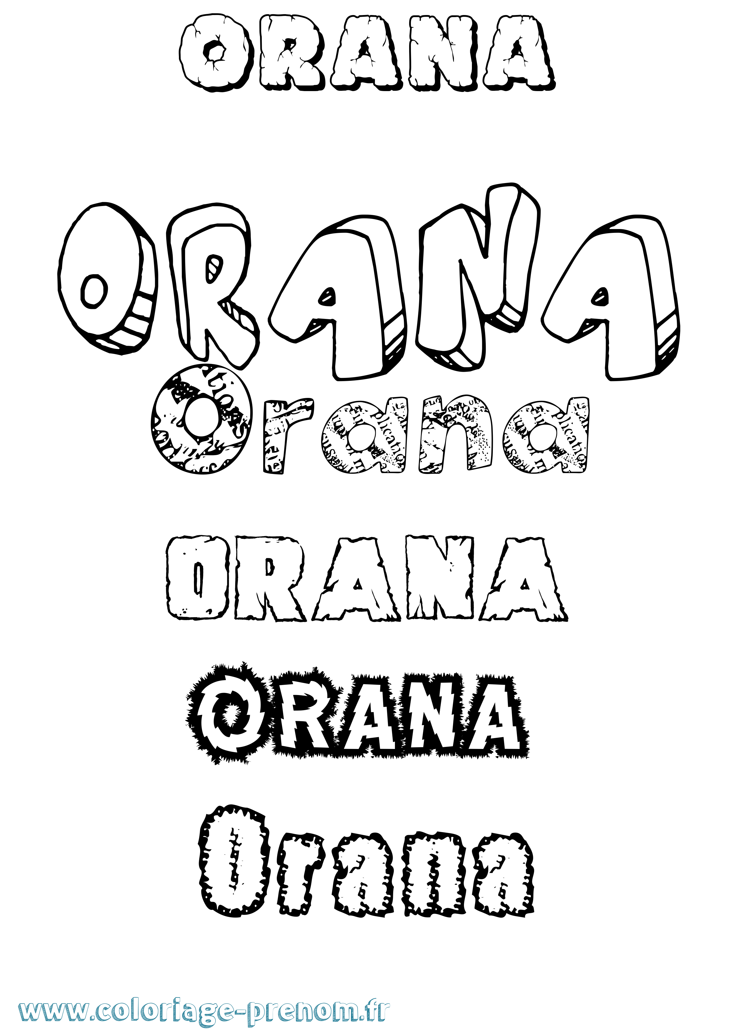 Coloriage Orana Destructuré Coloriage prénom Orana Destructuré